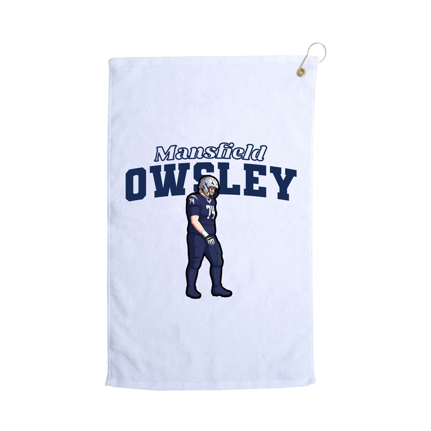 Golf Towel — Name Arch in White