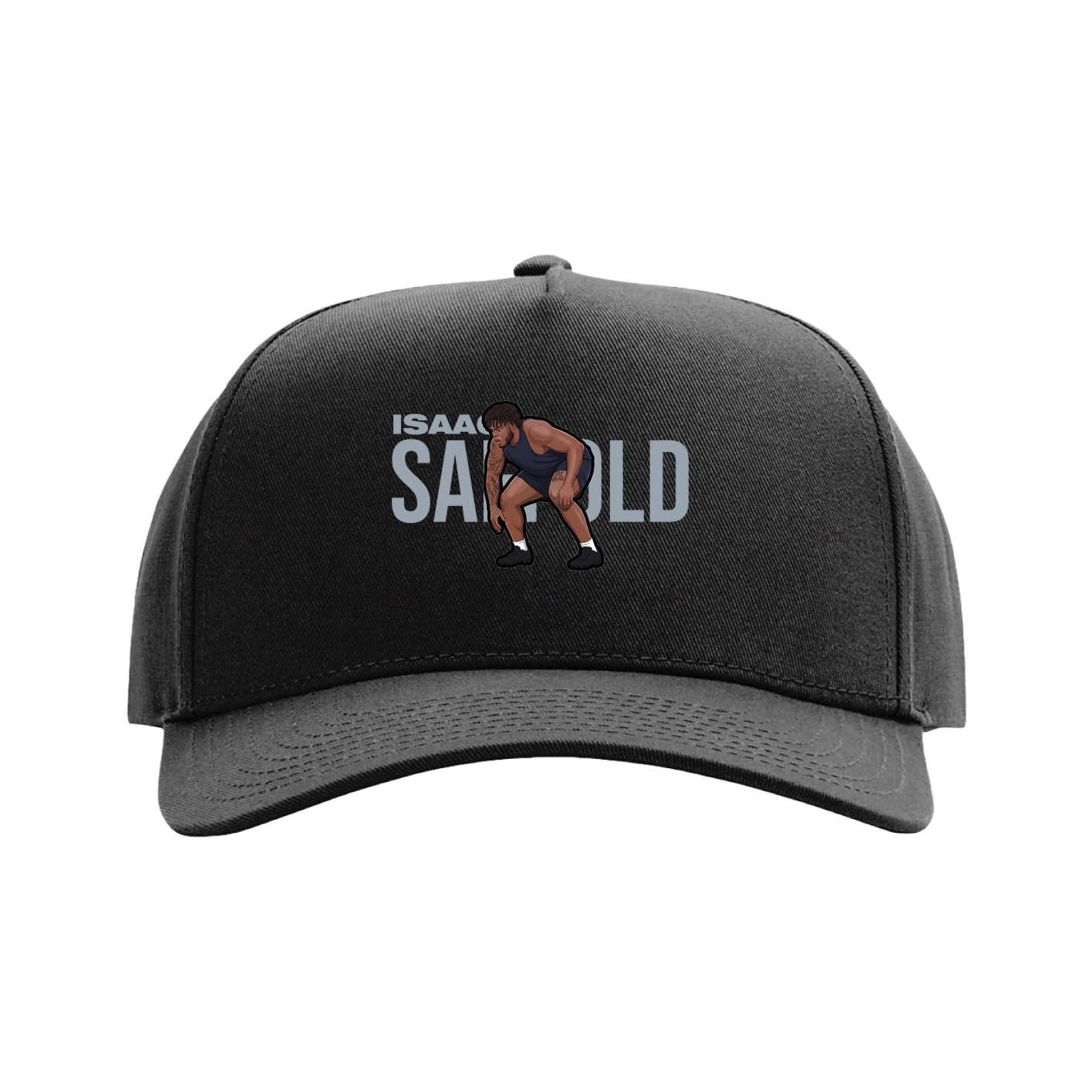 Full Fabric Five-Panel Champ Cap — Player Name in Black