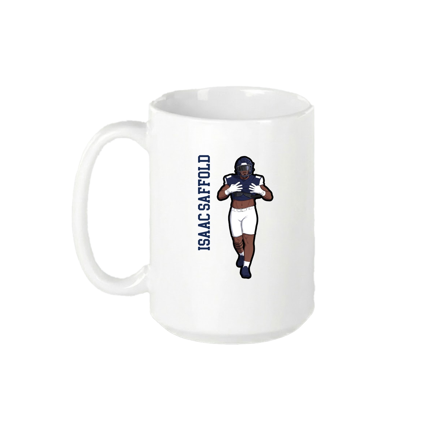 15oz Coffee Mug — Name Vertical in White