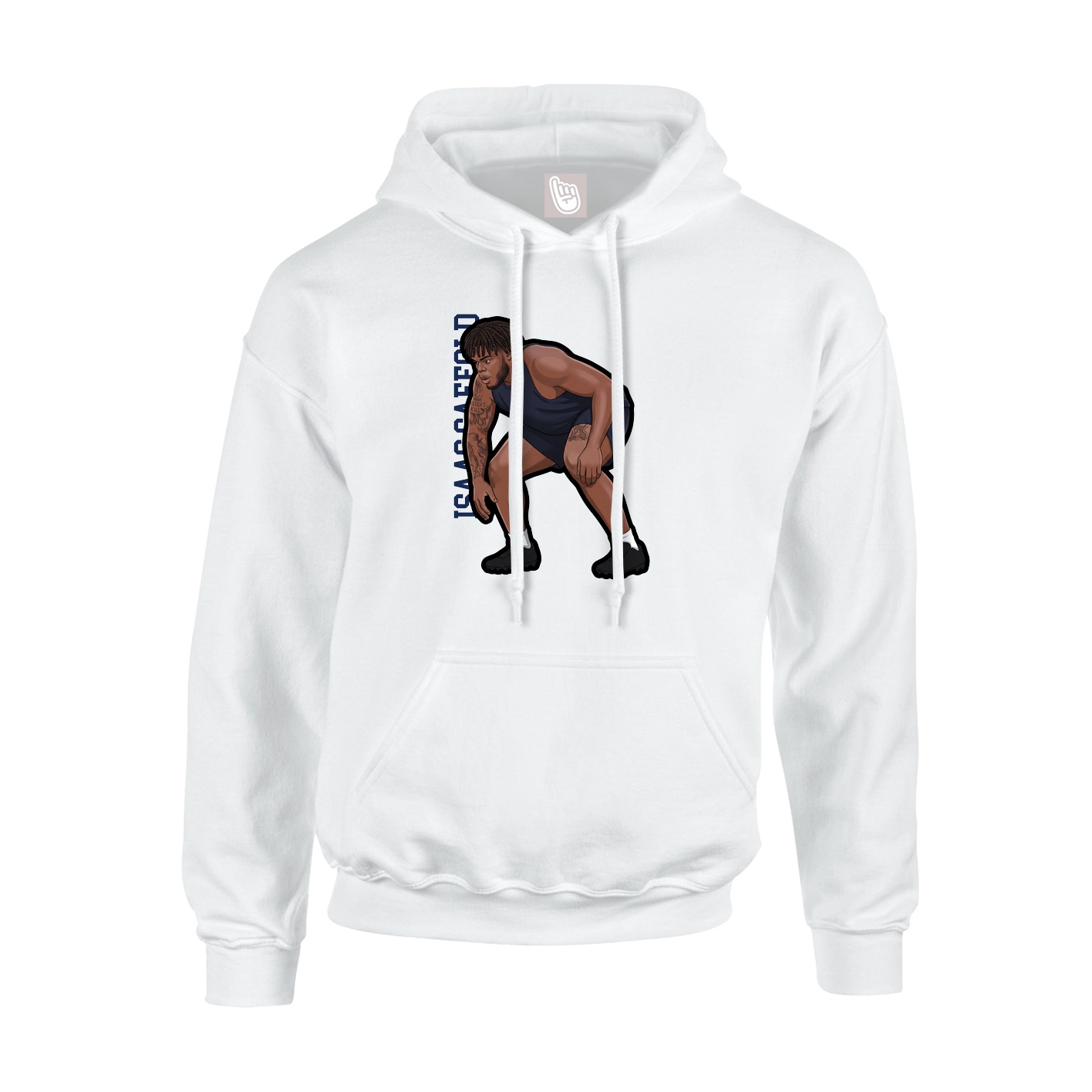 Hoodie — Name Vertical in White