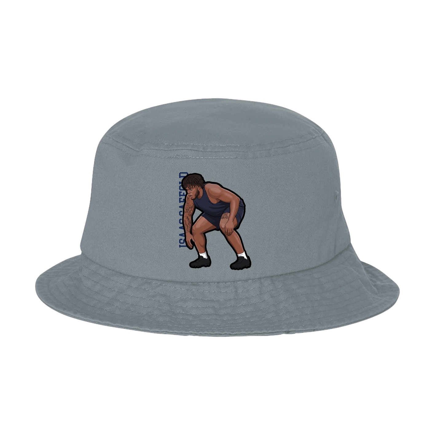 Bucket Cap — Name Vertical in Grey