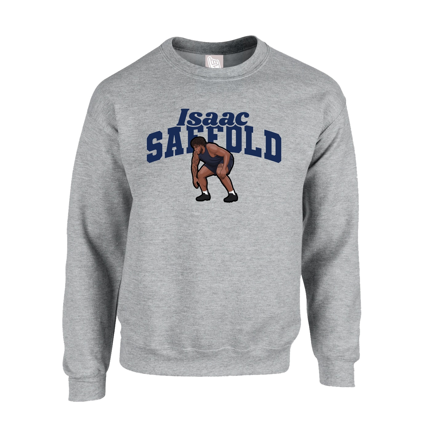 Fleece Crew — Signature Arch in Grey