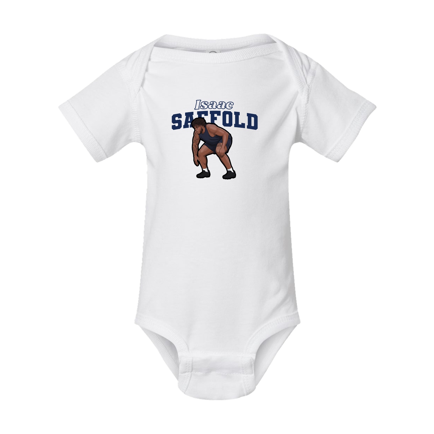Baby Onesie — Name Arch in White