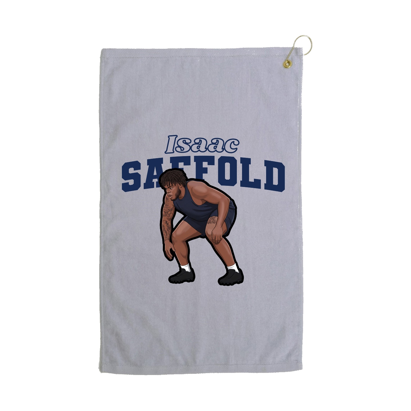 Golf Towel — Name Arch in Grey
