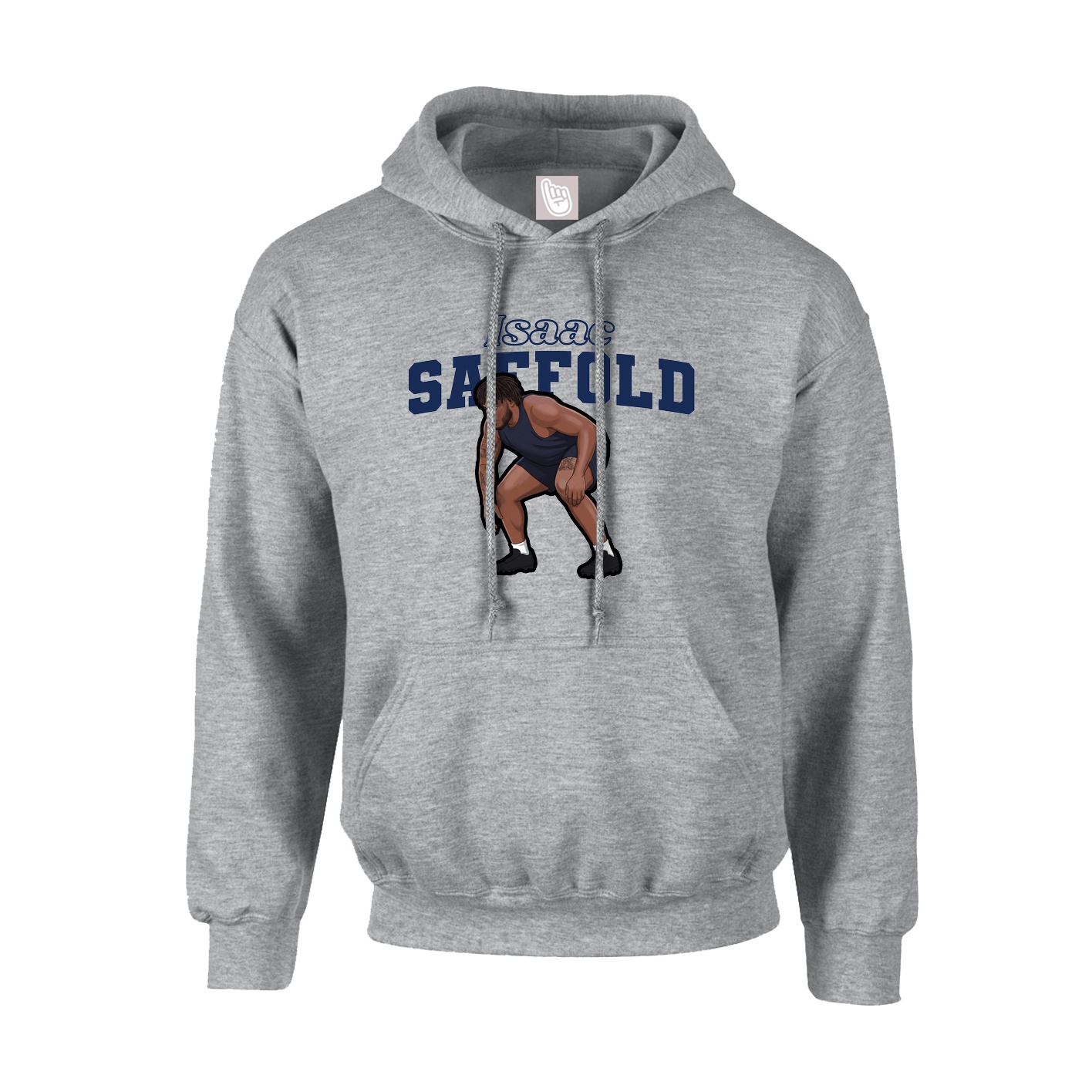Youth Hoodie — Name Arch in Grey
