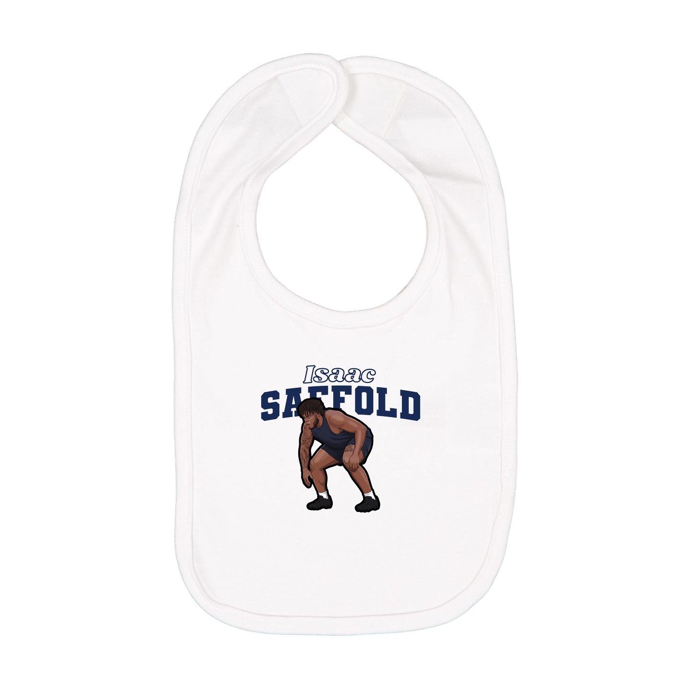Infant Bib — Name Arch in White