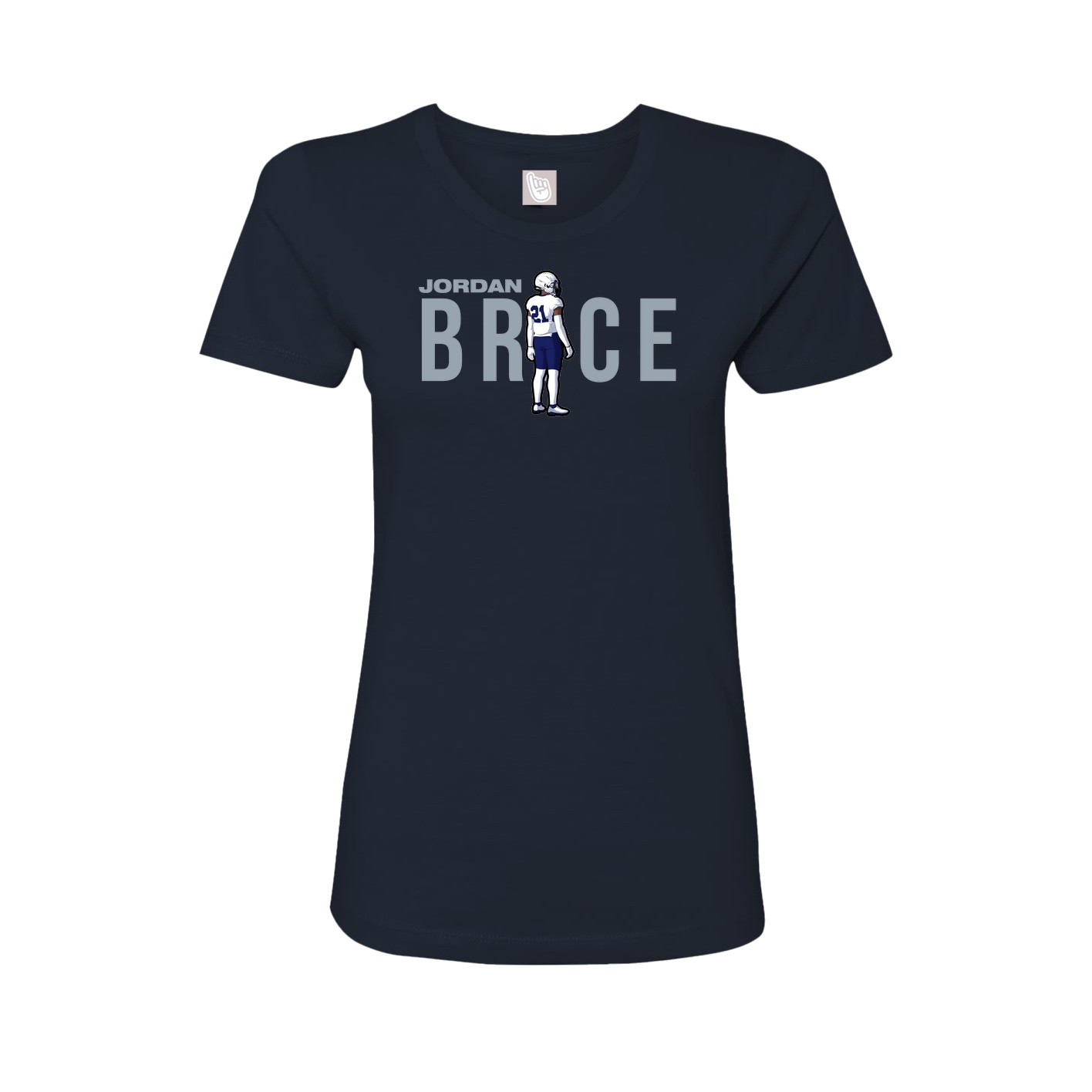 Fitted Women's Tee — Player Name in Navy