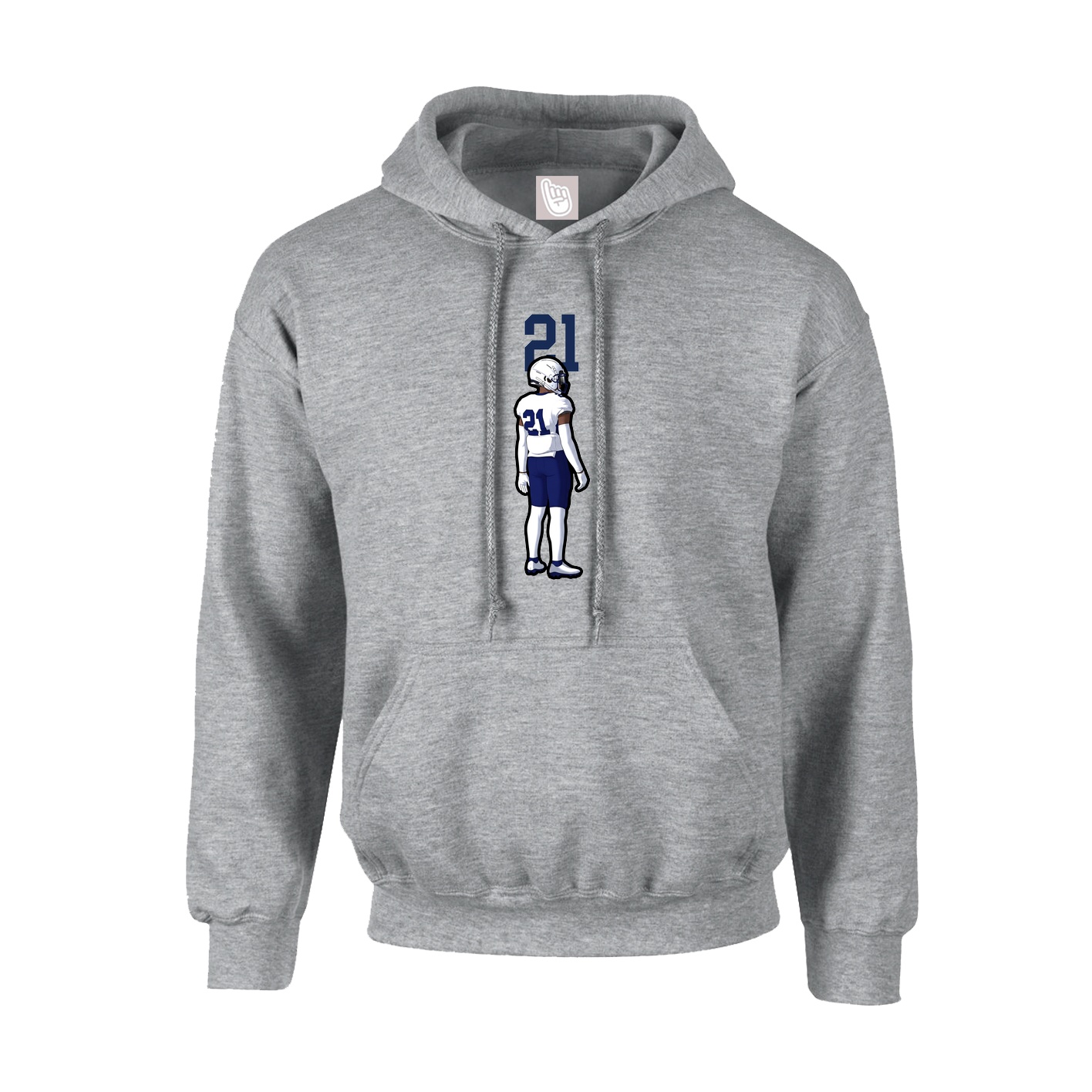 Youth Hoodie — Number Top in Grey
