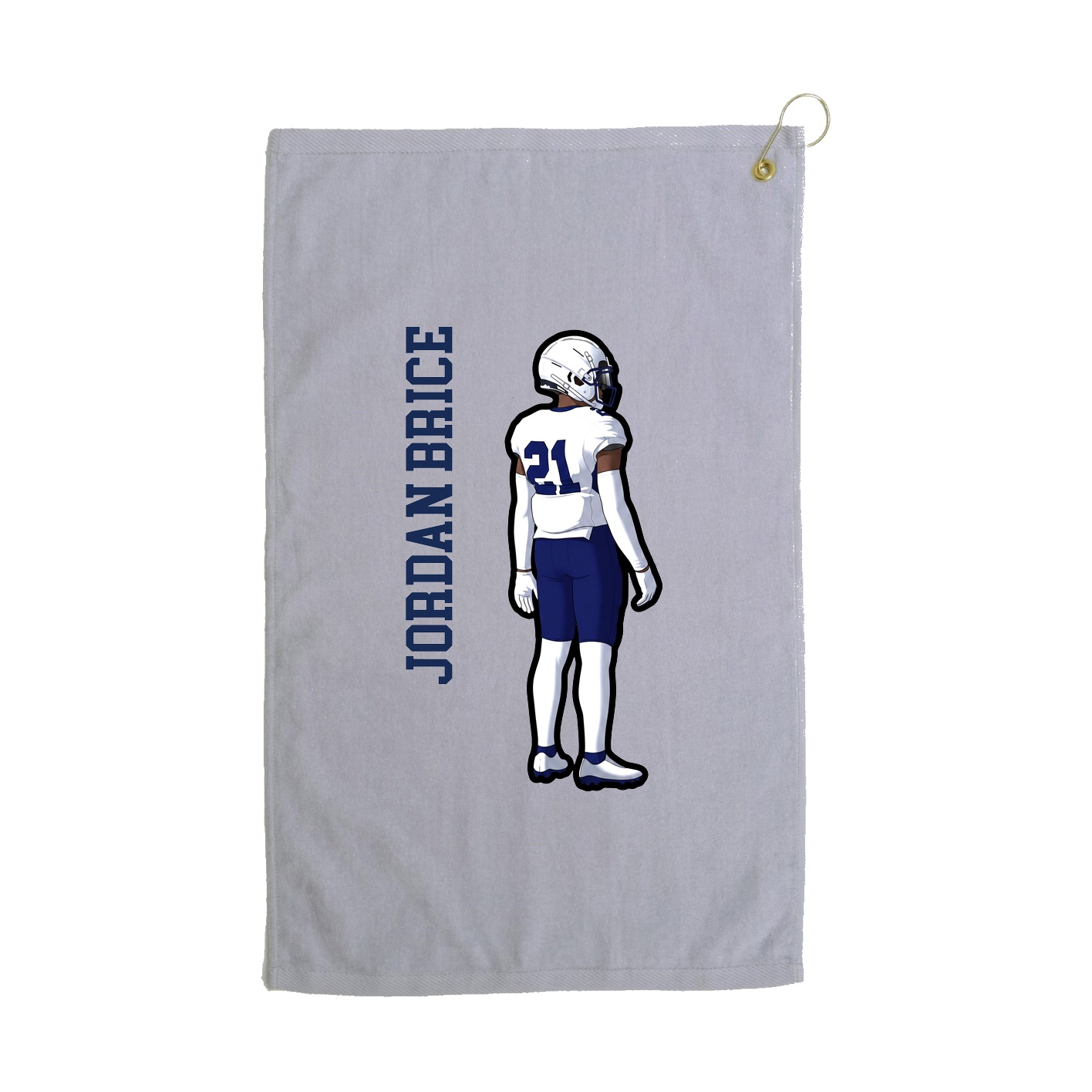 Golf Towel — Name Vertical in Grey