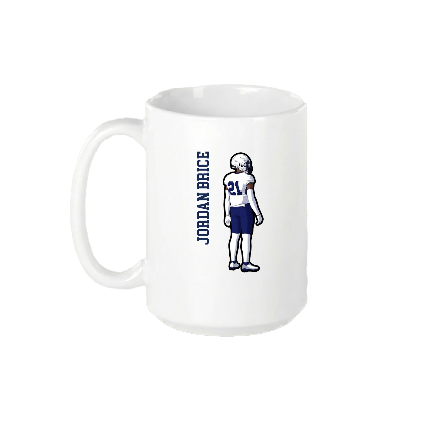 15oz Coffee Mug — Name Vertical in White