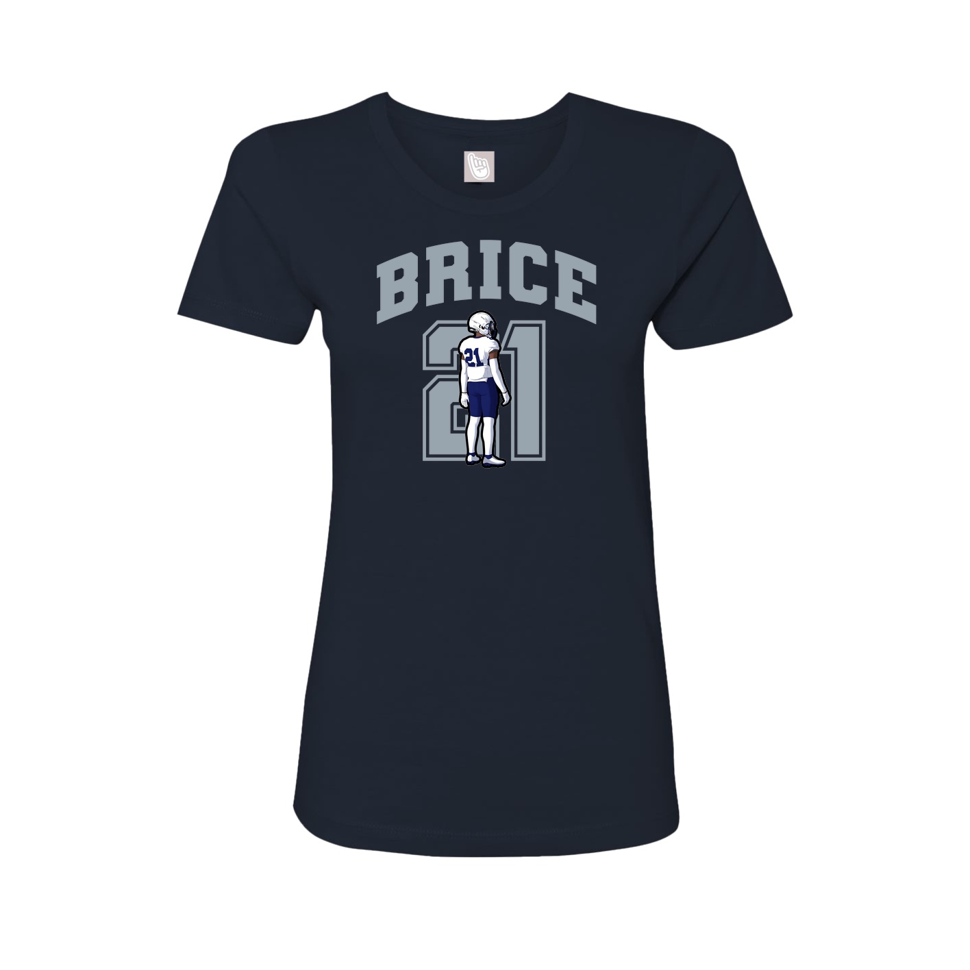 Fitted Women's Tee — Number in Navy