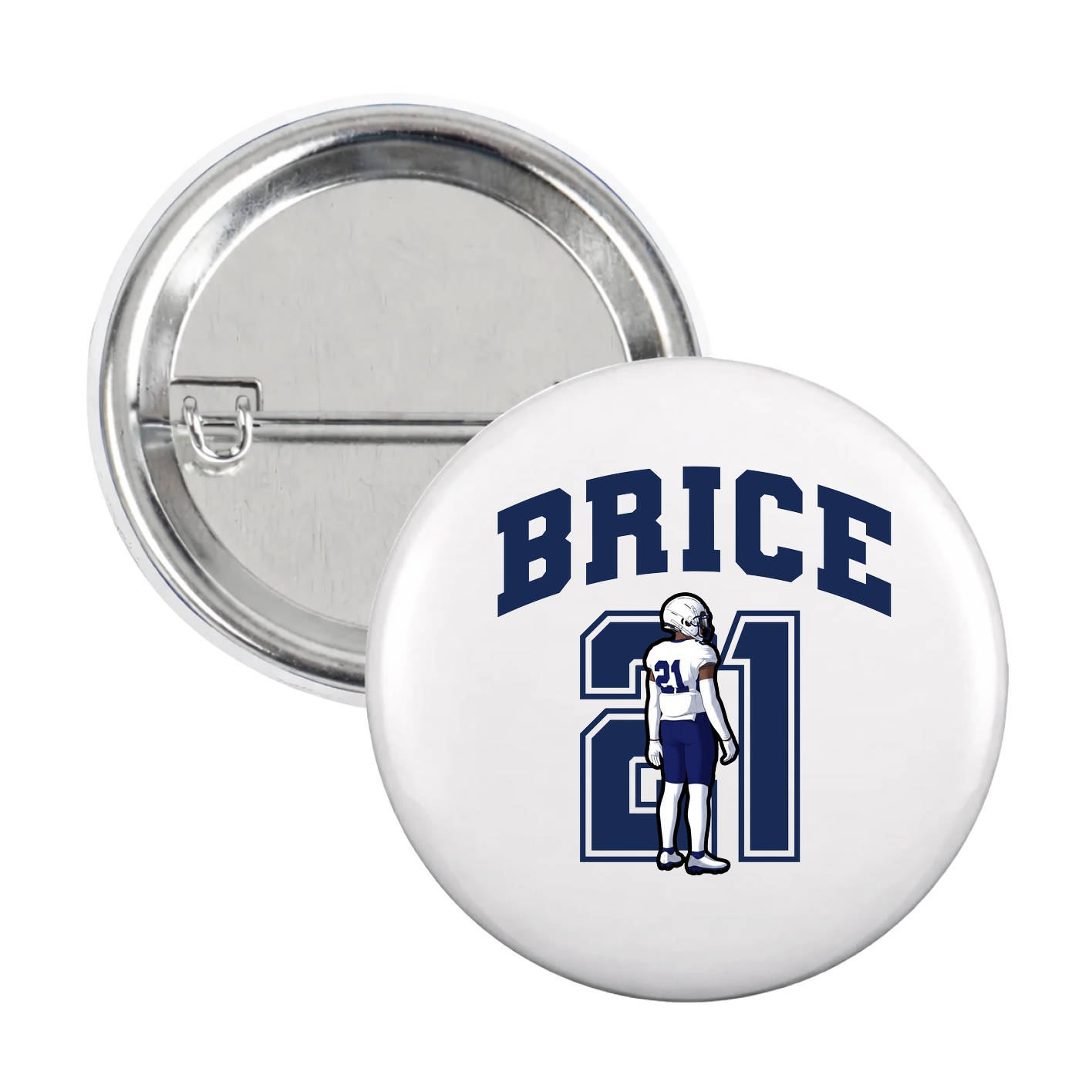 Game Day Button — Number in White