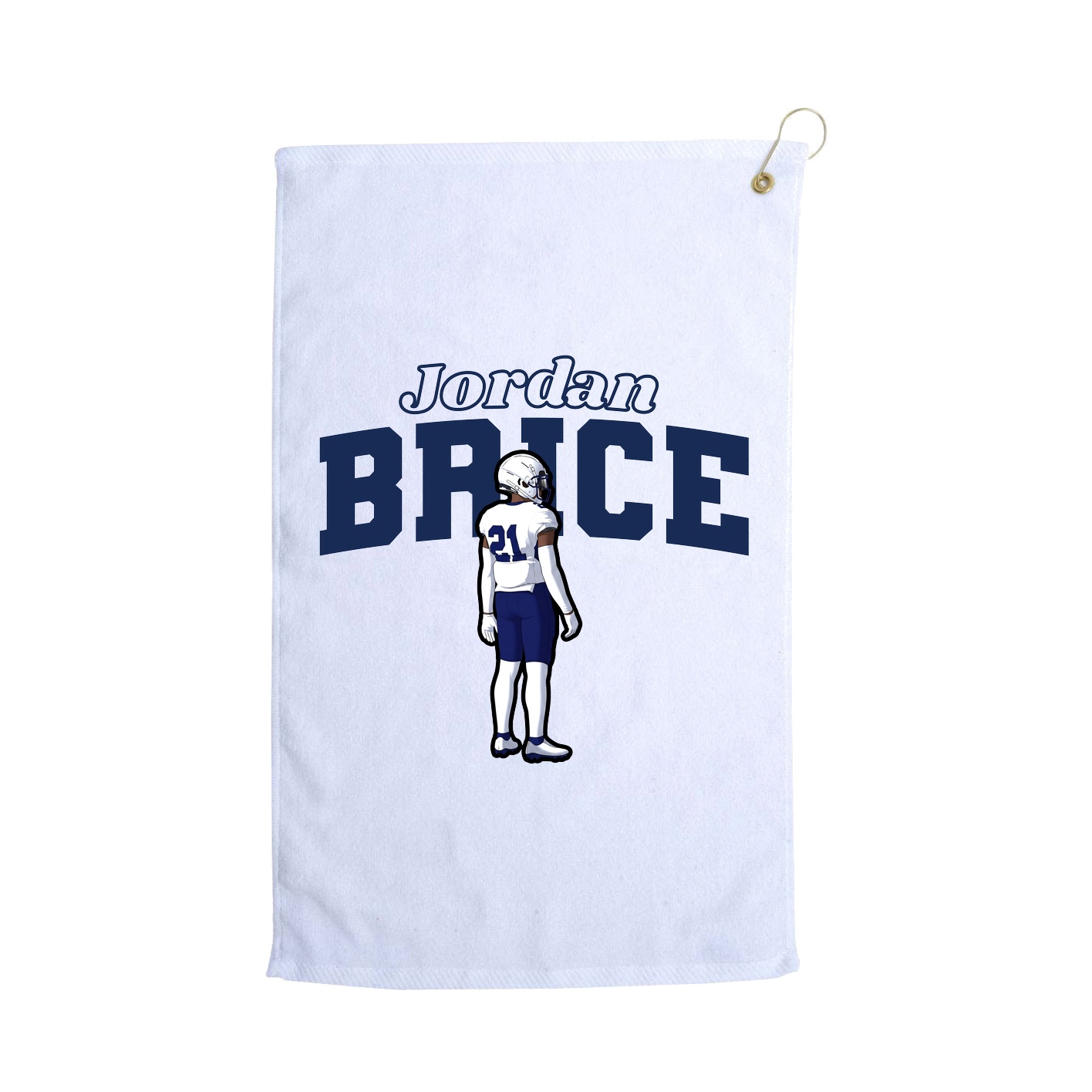 Golf Towel — Name Arch in White