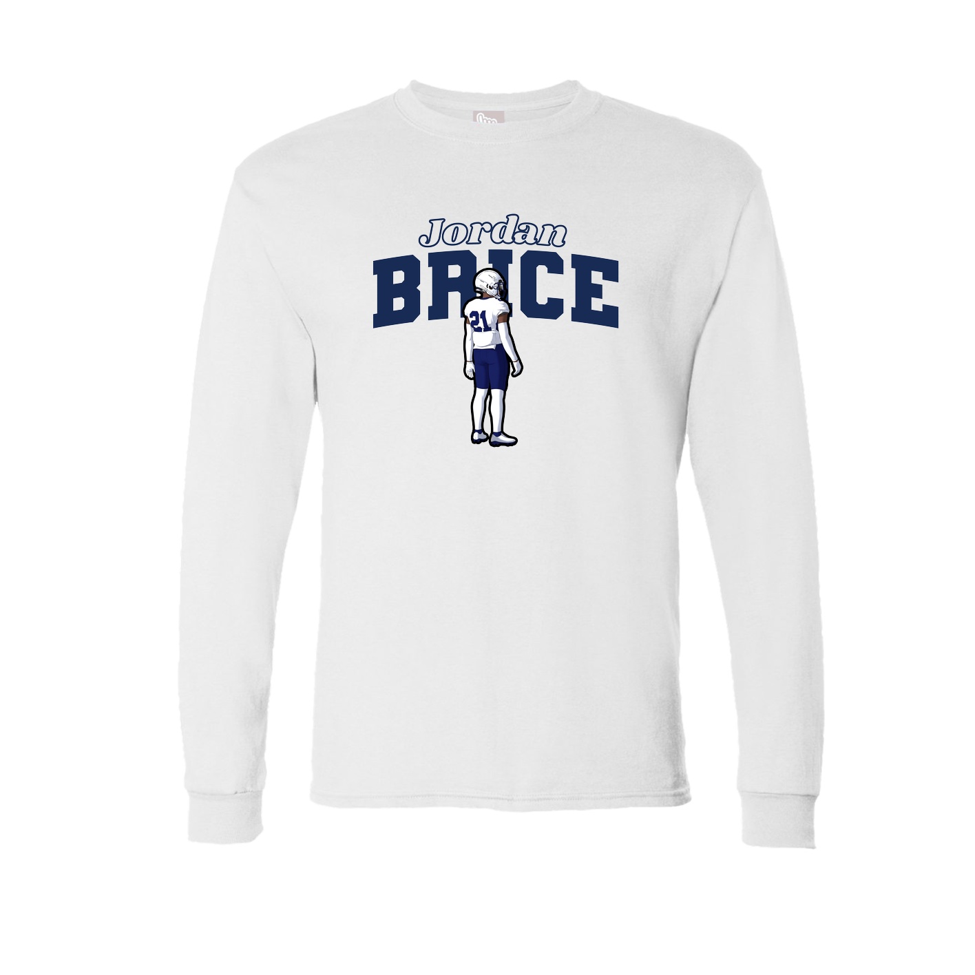 Long Sleeve Tee — Name Arch in White