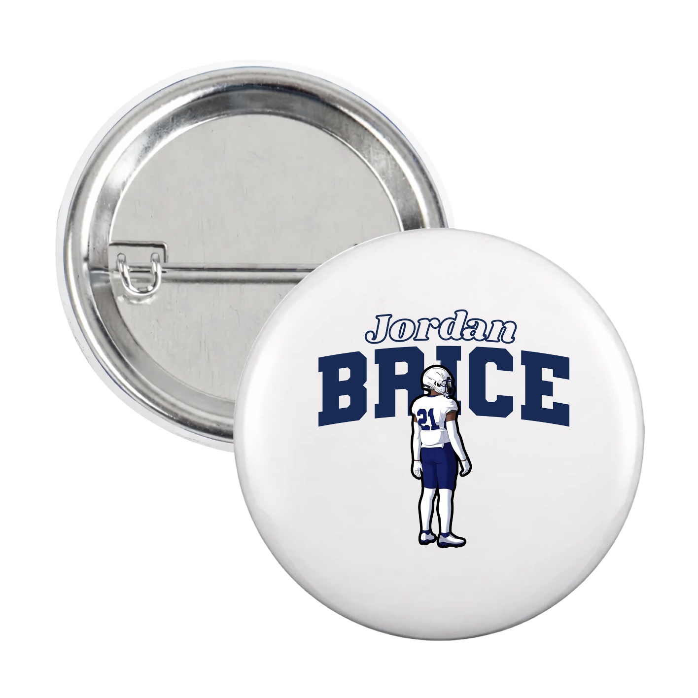 Game Day Button — Name Arch in White