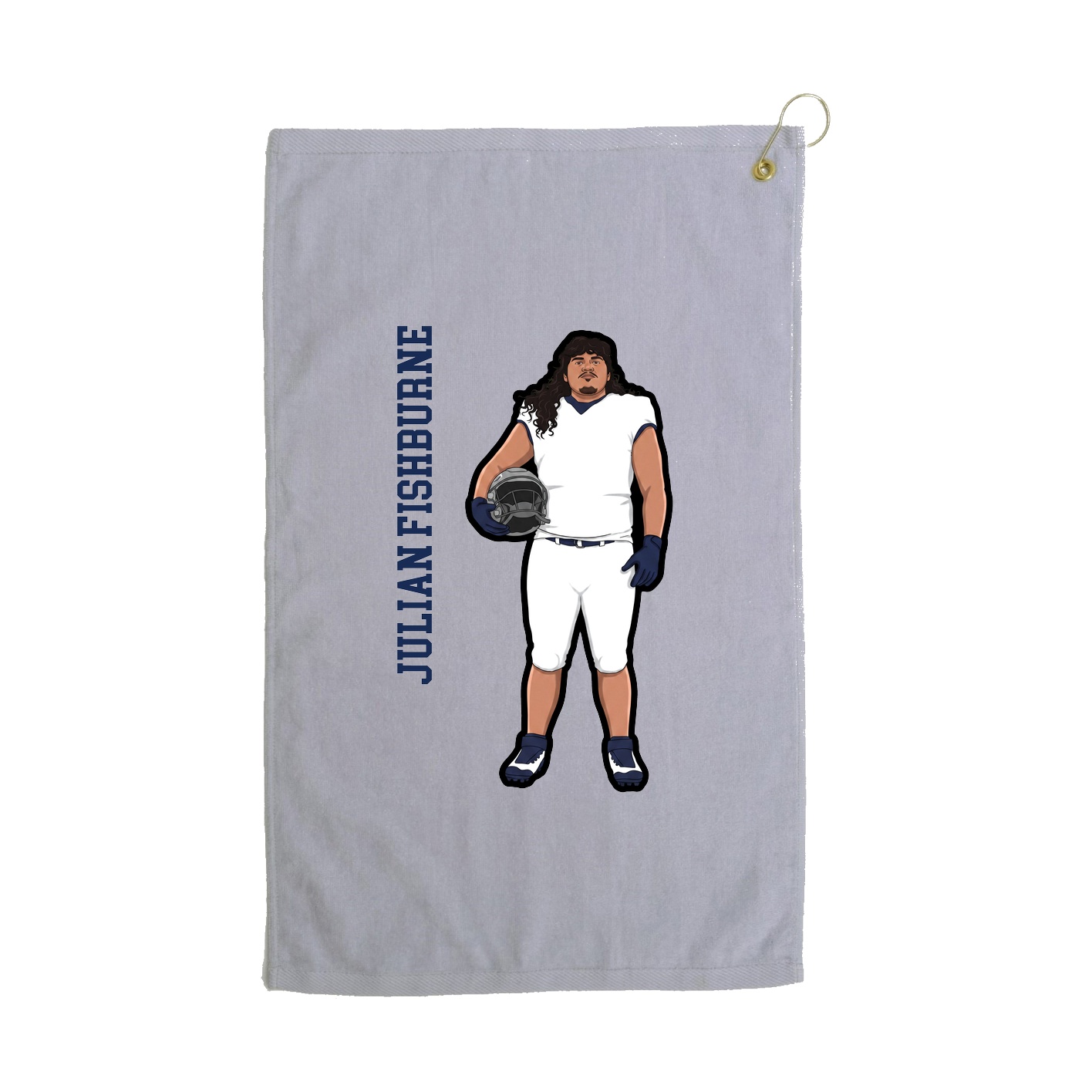 Golf Towel — Name Vertical in Grey