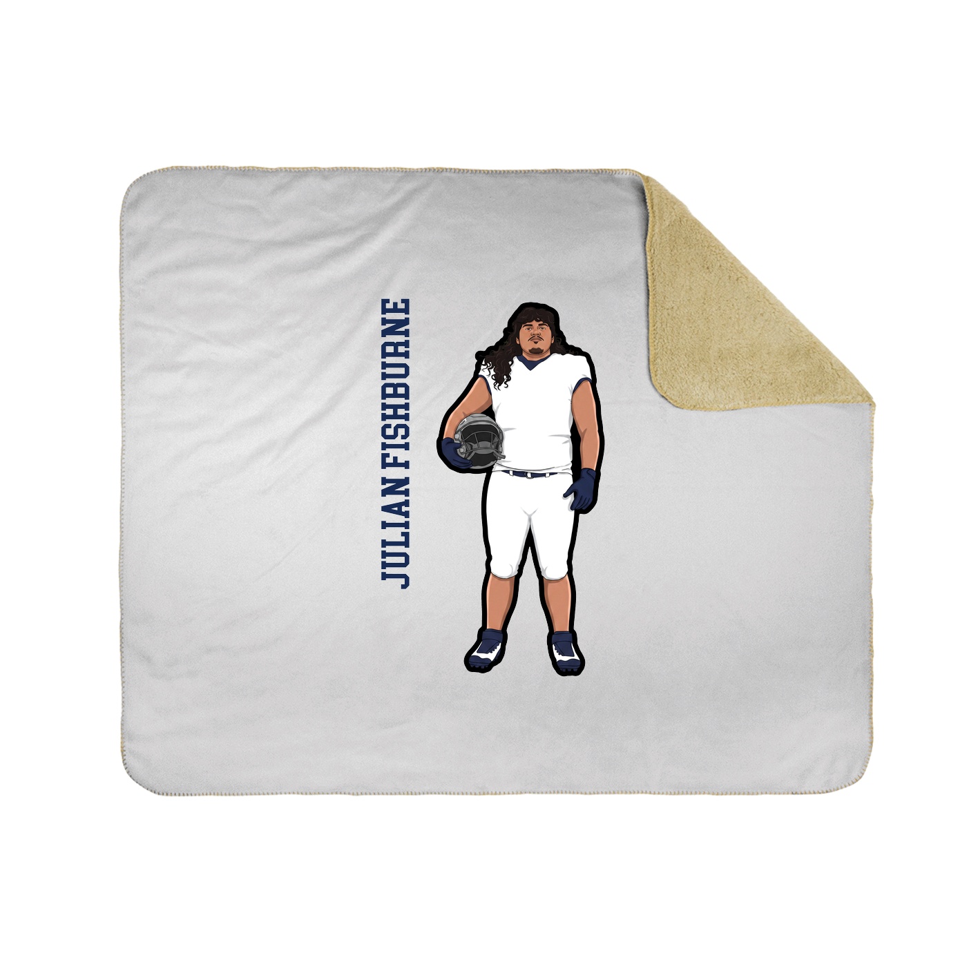 Throw Blanket — Name Vertical in White