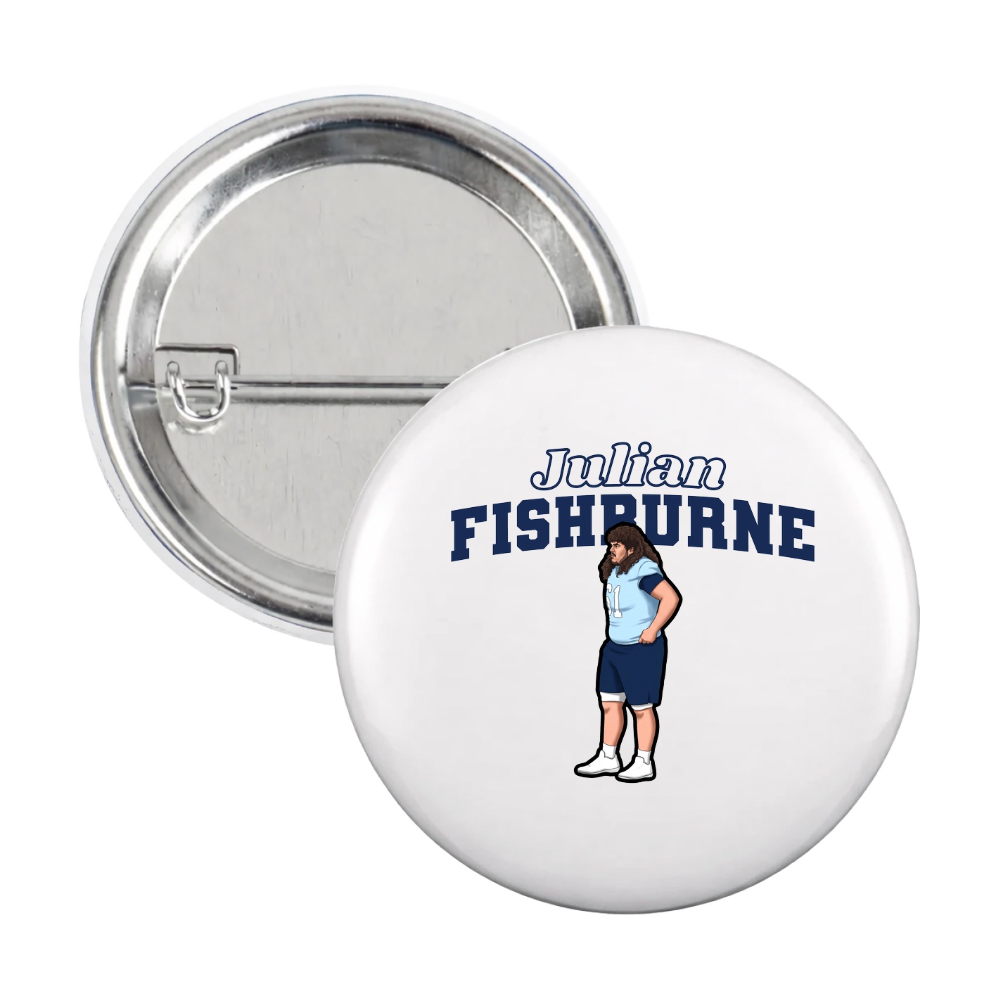 Game Day Button — Name Arch in White
