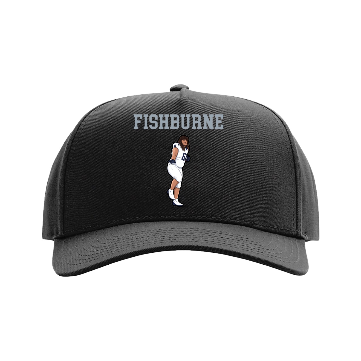 Full Fabric Five-Panel Champ Cap — Shirsey in Black
