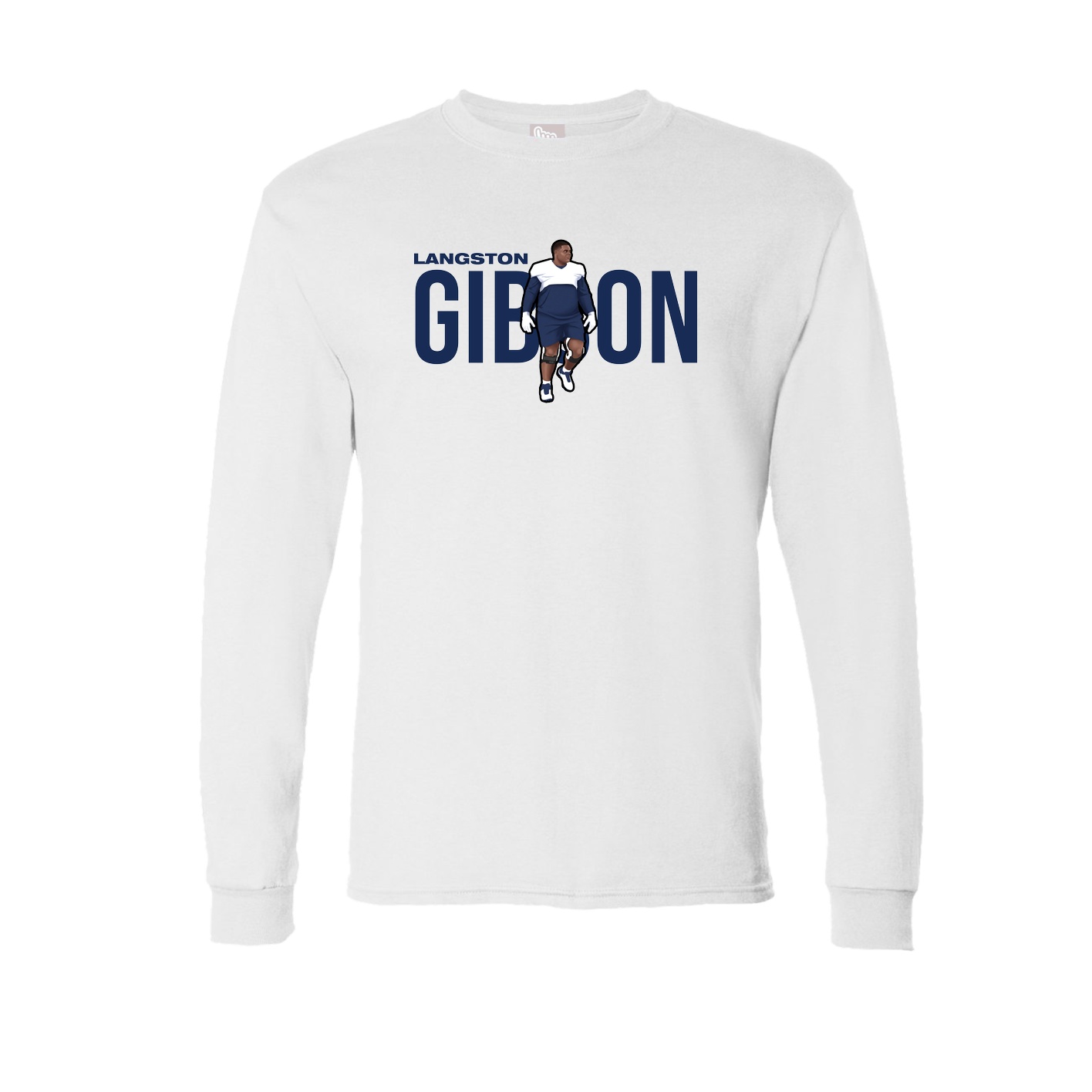 Long Sleeve Tee — Player Name in White