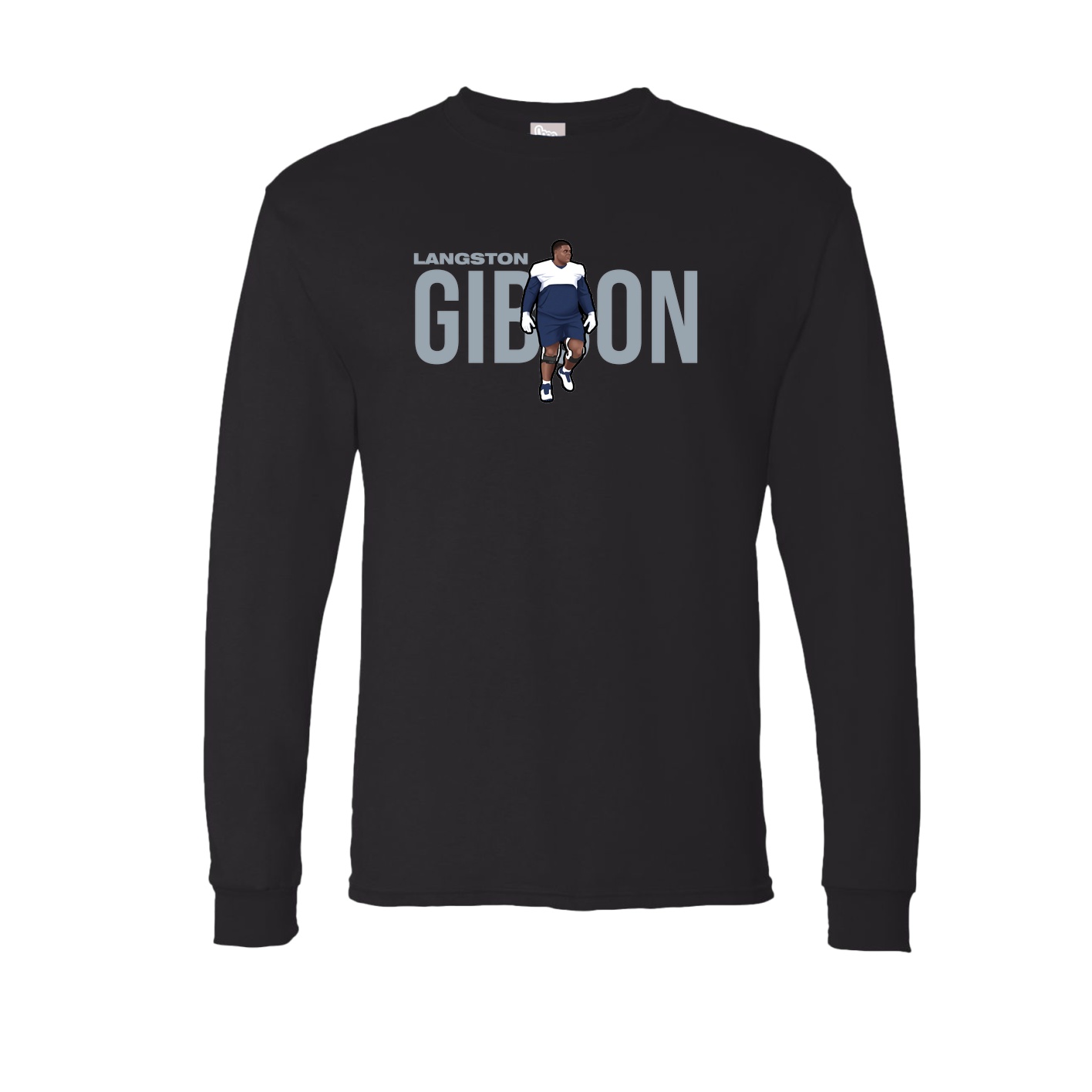 Long Sleeve Tee — Player Name in Black
