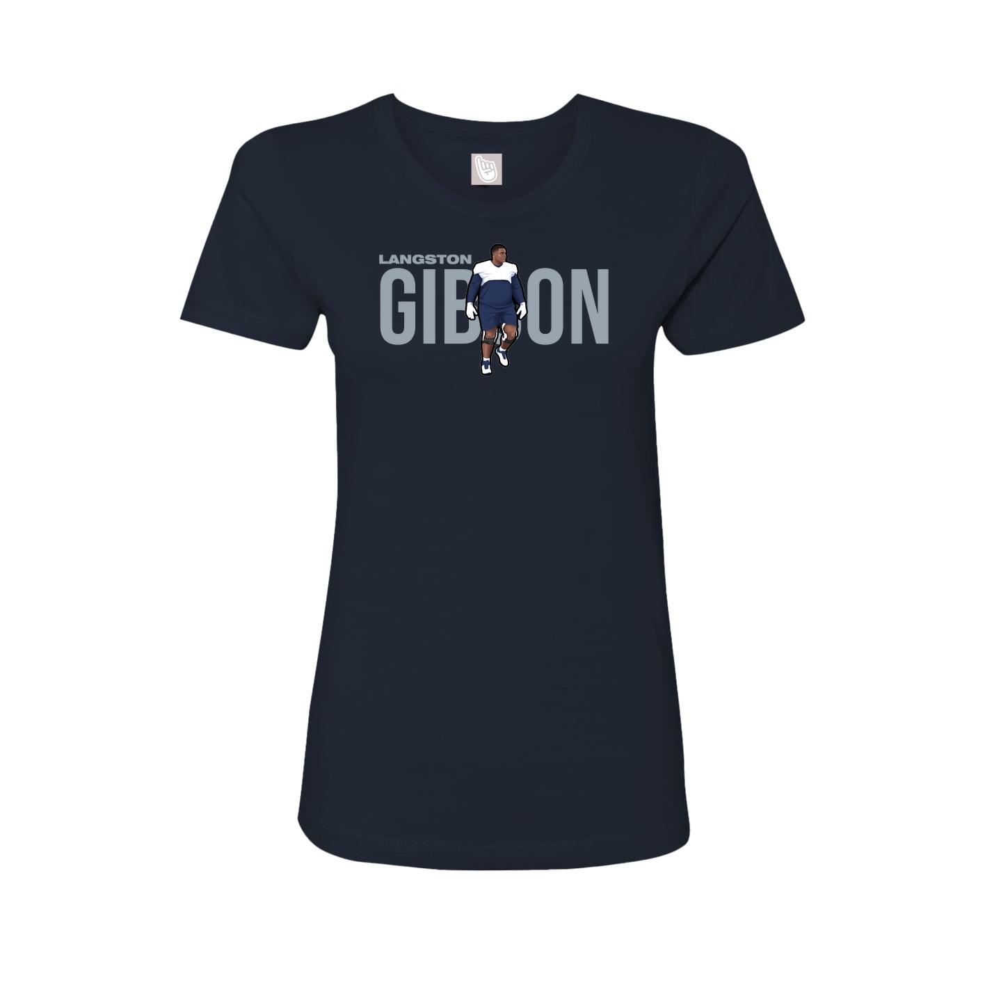 Fitted Women's Tee — Player Name in Navy