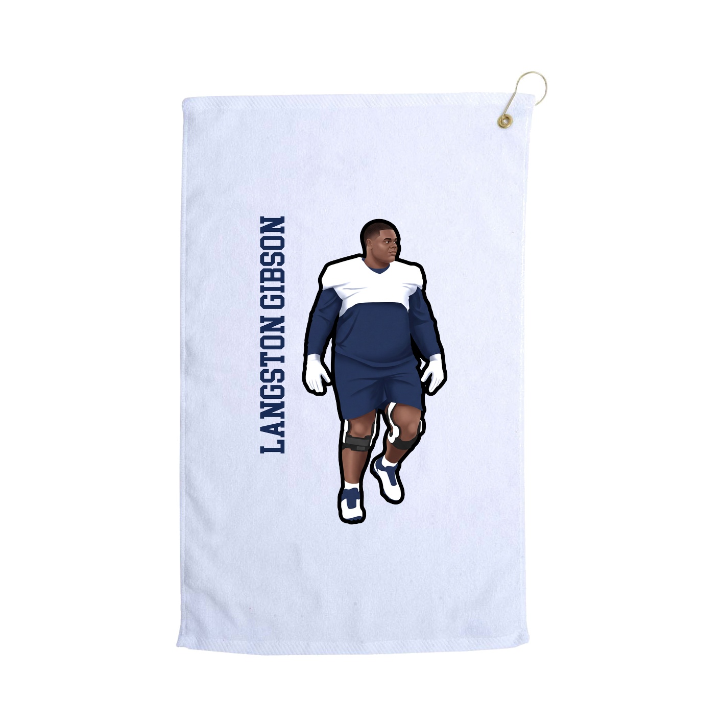 Golf Towel — Name Vertical in White