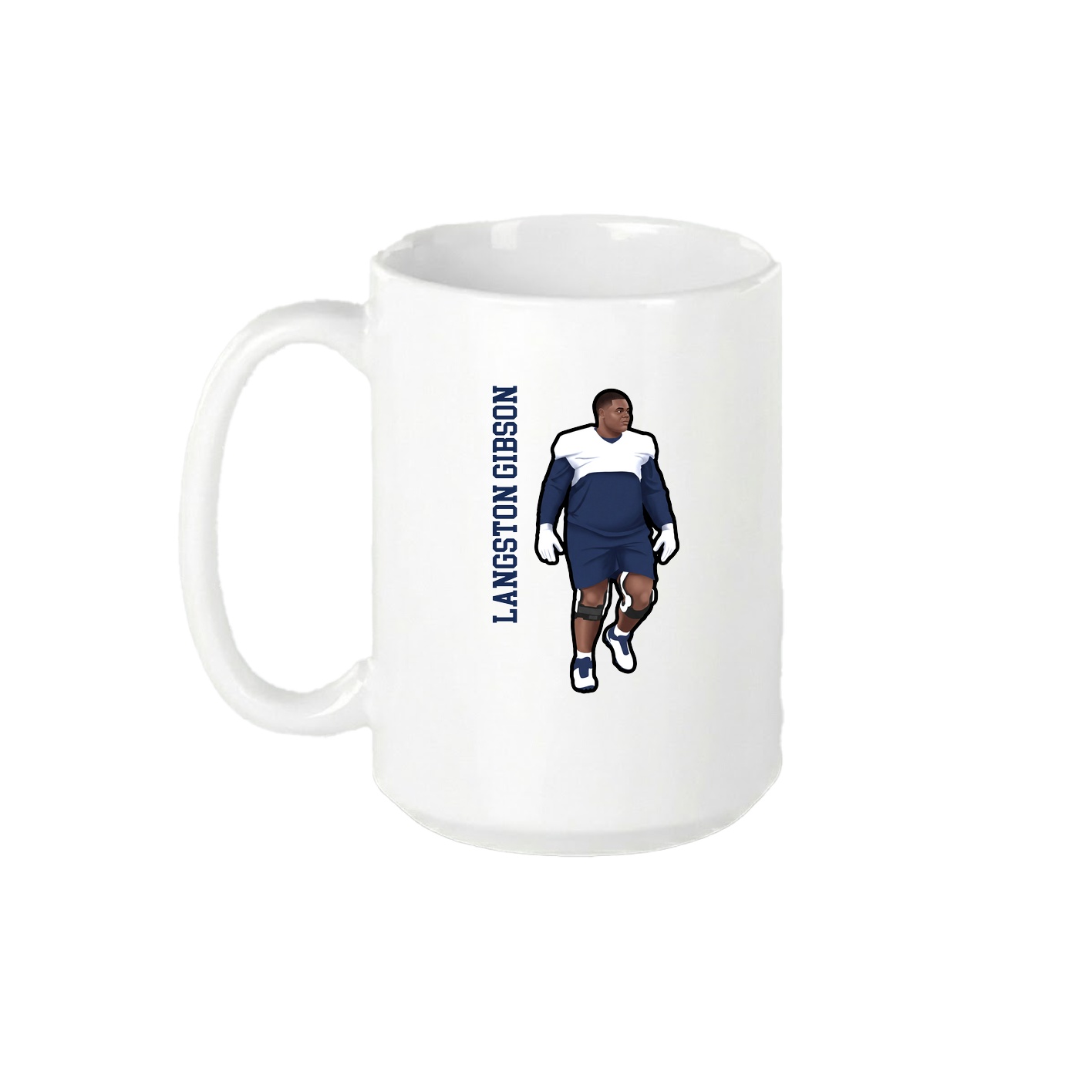 15oz Coffee Mug — Name Vertical in White