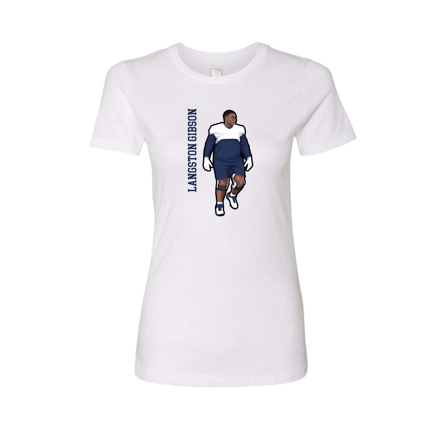 Fitted Women's Tee — Name Vertical in White