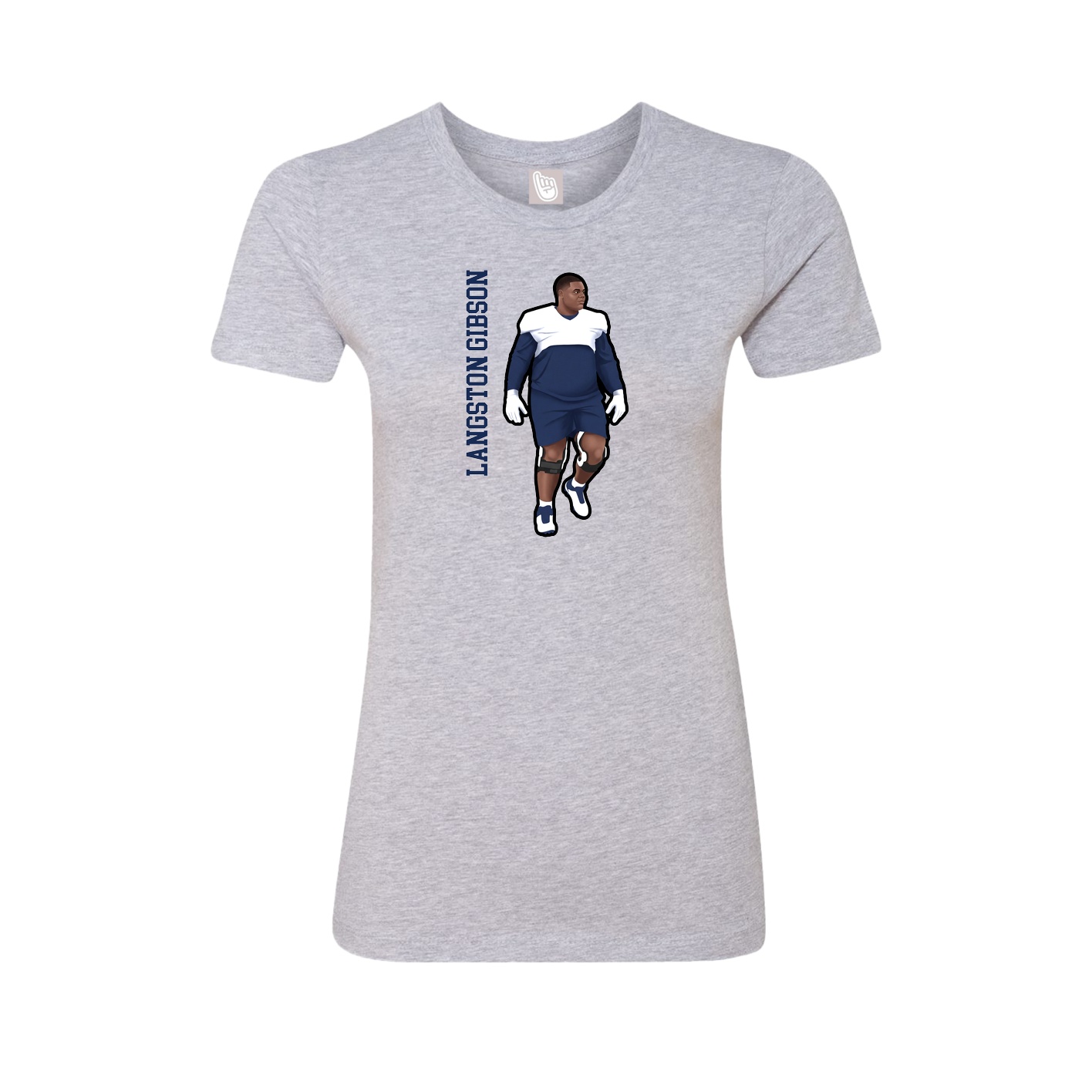 Fitted Women's Tee — Name Vertical in Grey