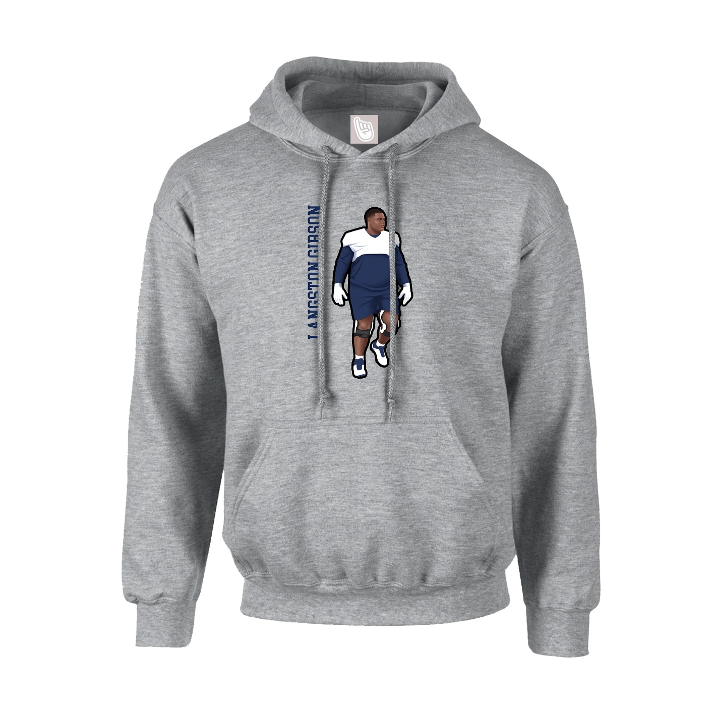 Hoodie — Name Vertical in Grey