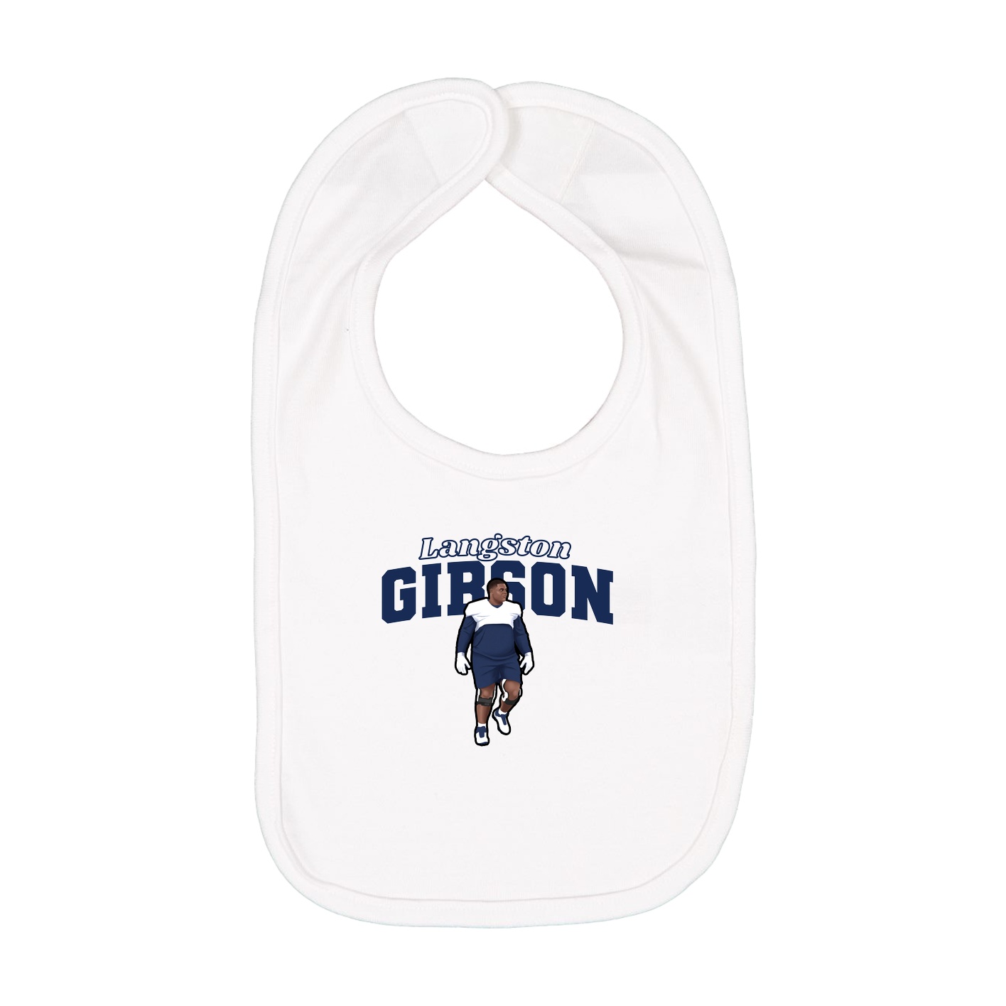 Infant Bib — Name Arch in White