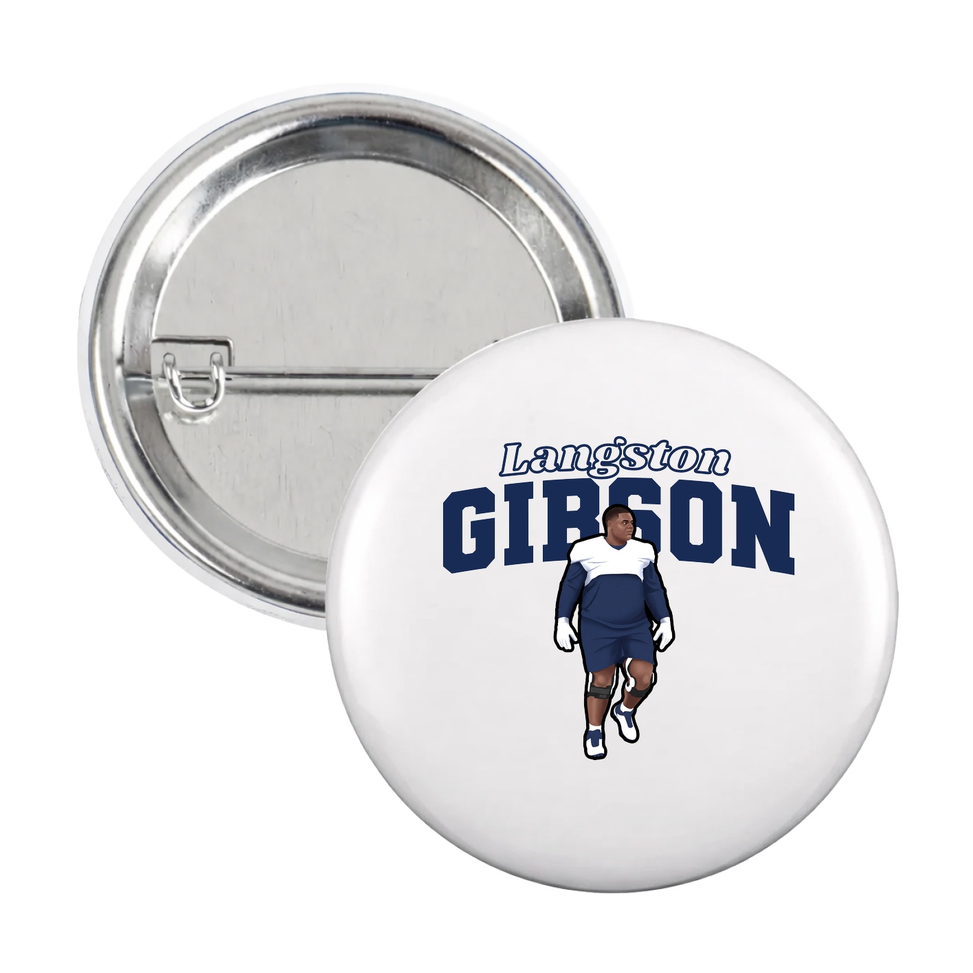 Game Day Button — Name Arch in White