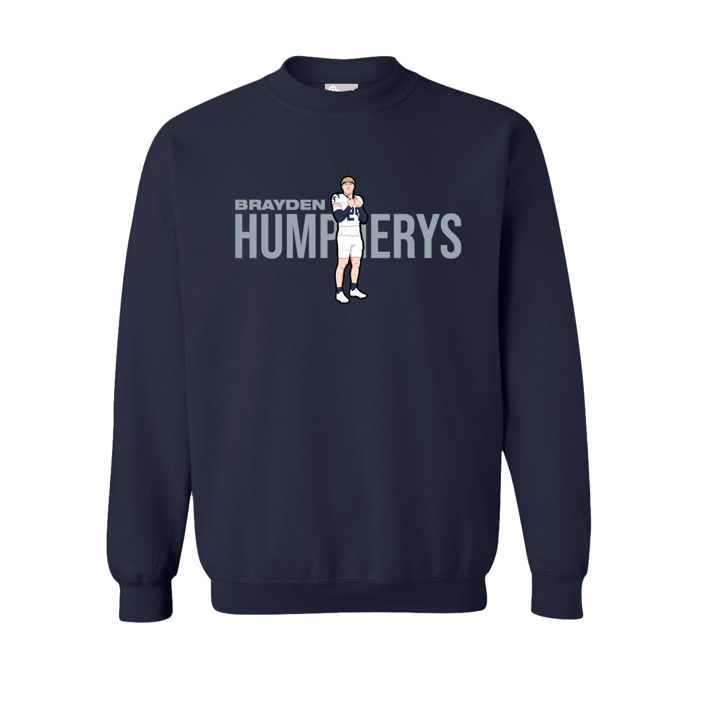 Fleece Crew — Player Name in Navy
