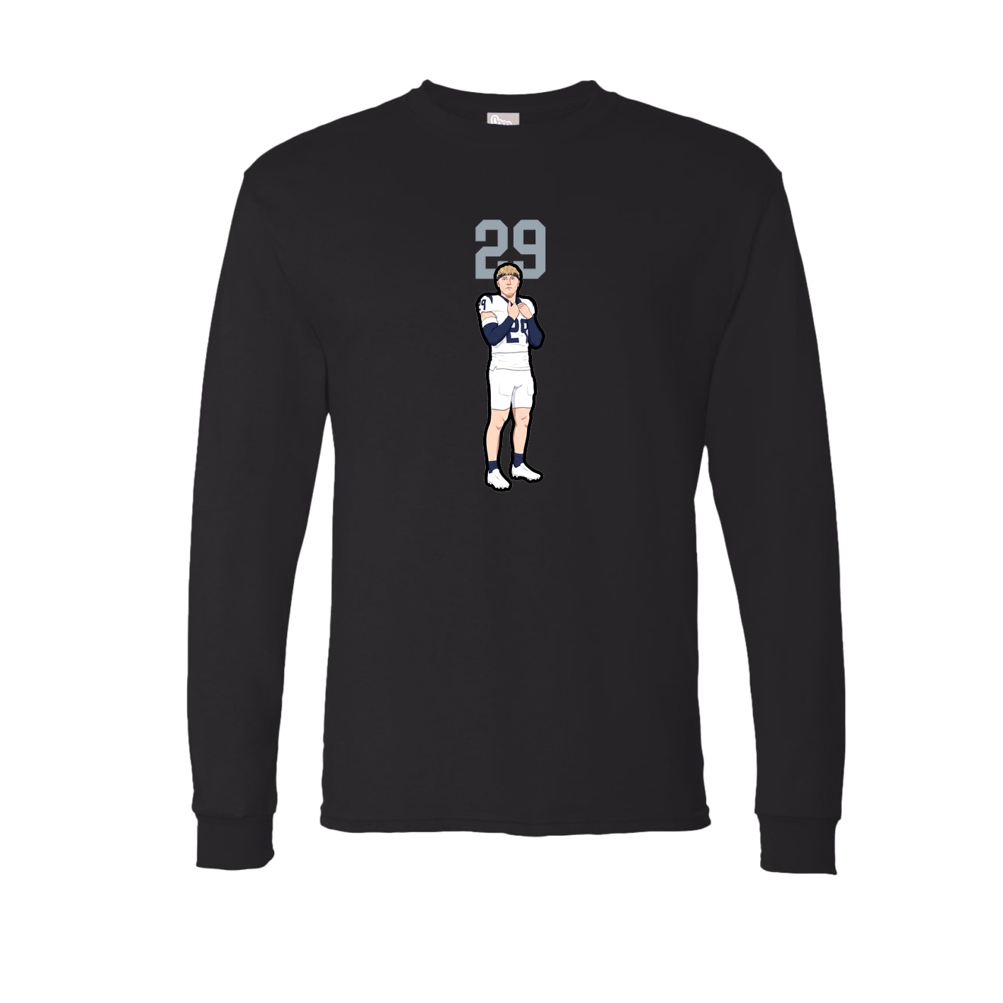 Long Sleeve Tee — Number Top in Black