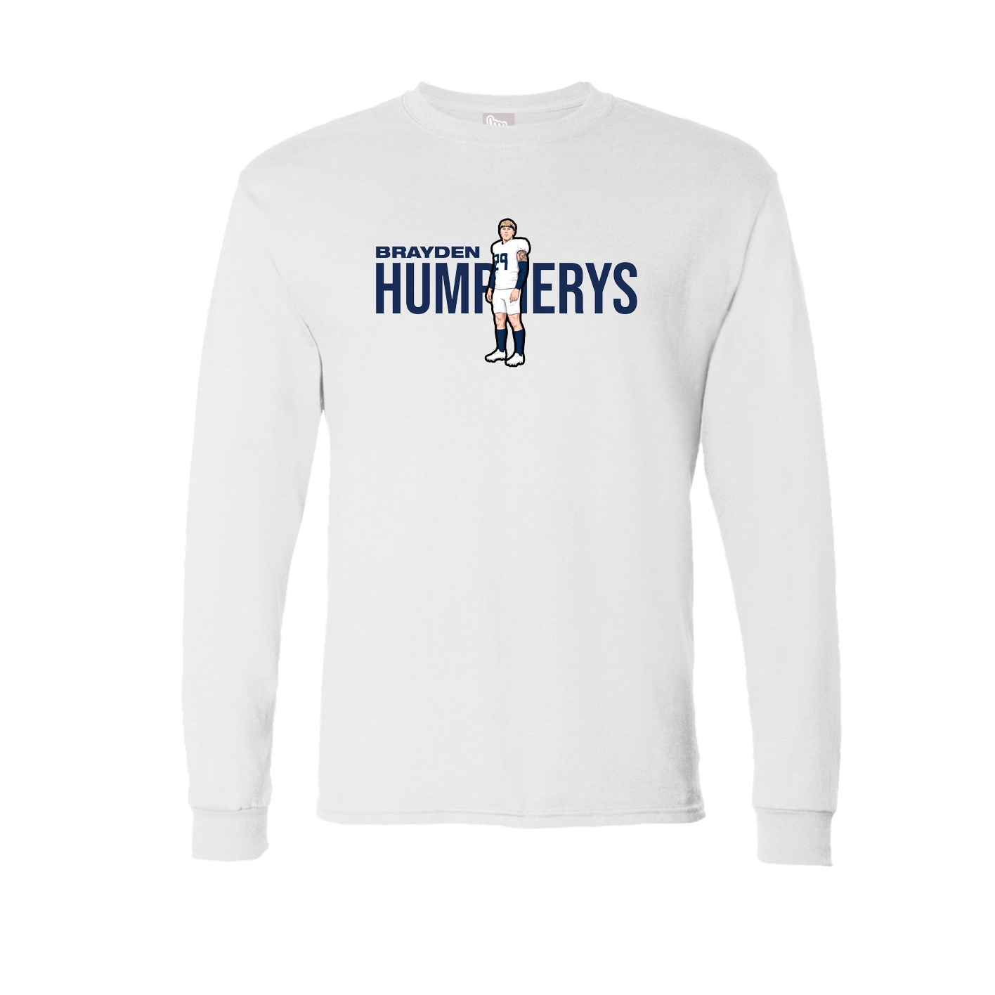 Long Sleeve Tee — Player Name in White