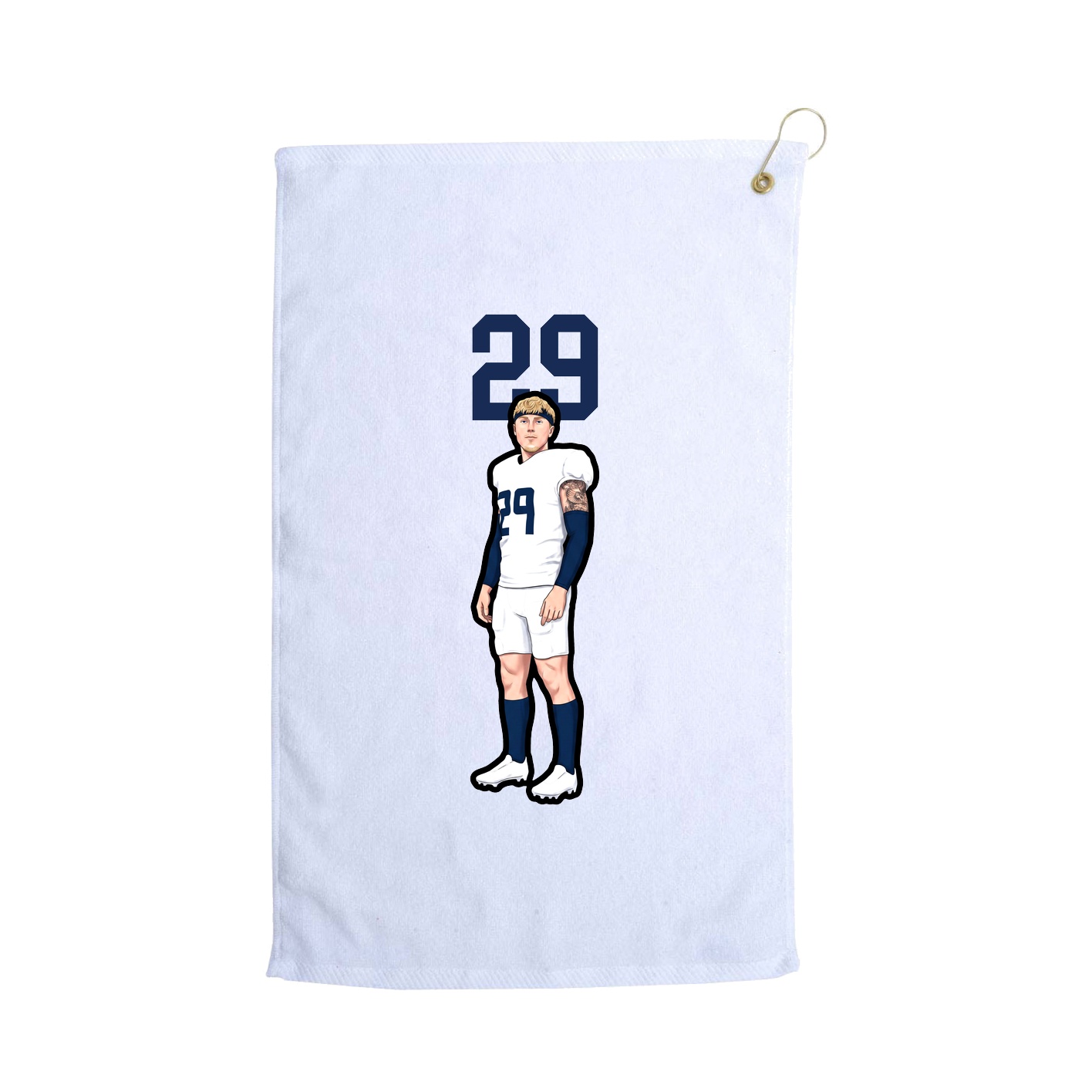 Golf Towel — Number Top in White