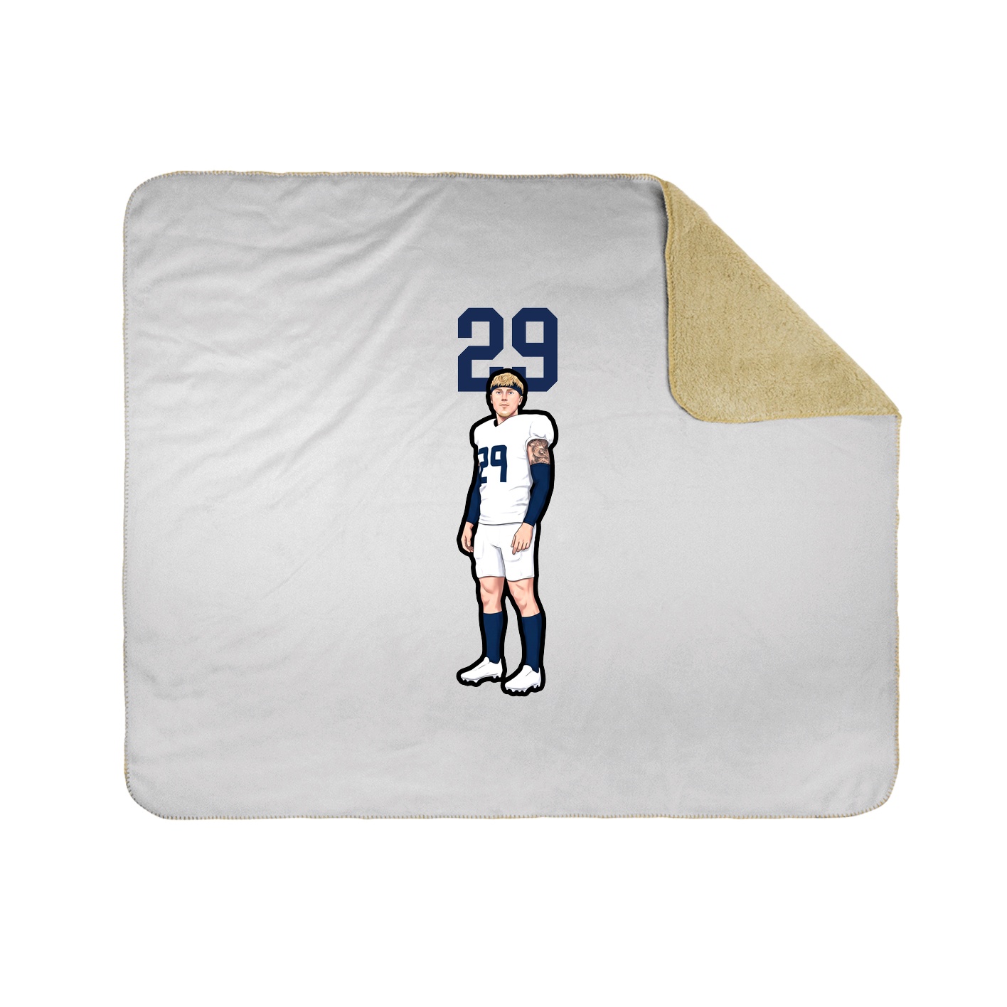 Throw Blanket — Number Top in White