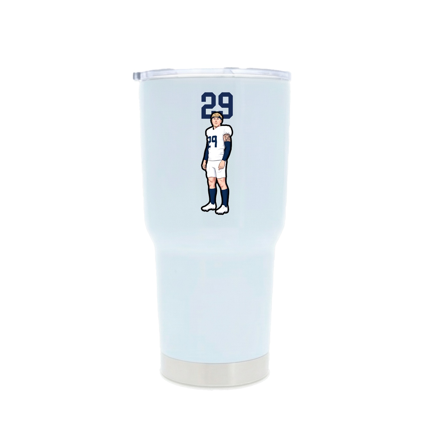 30oz Stainless Steel Tumbler — Number Top in White