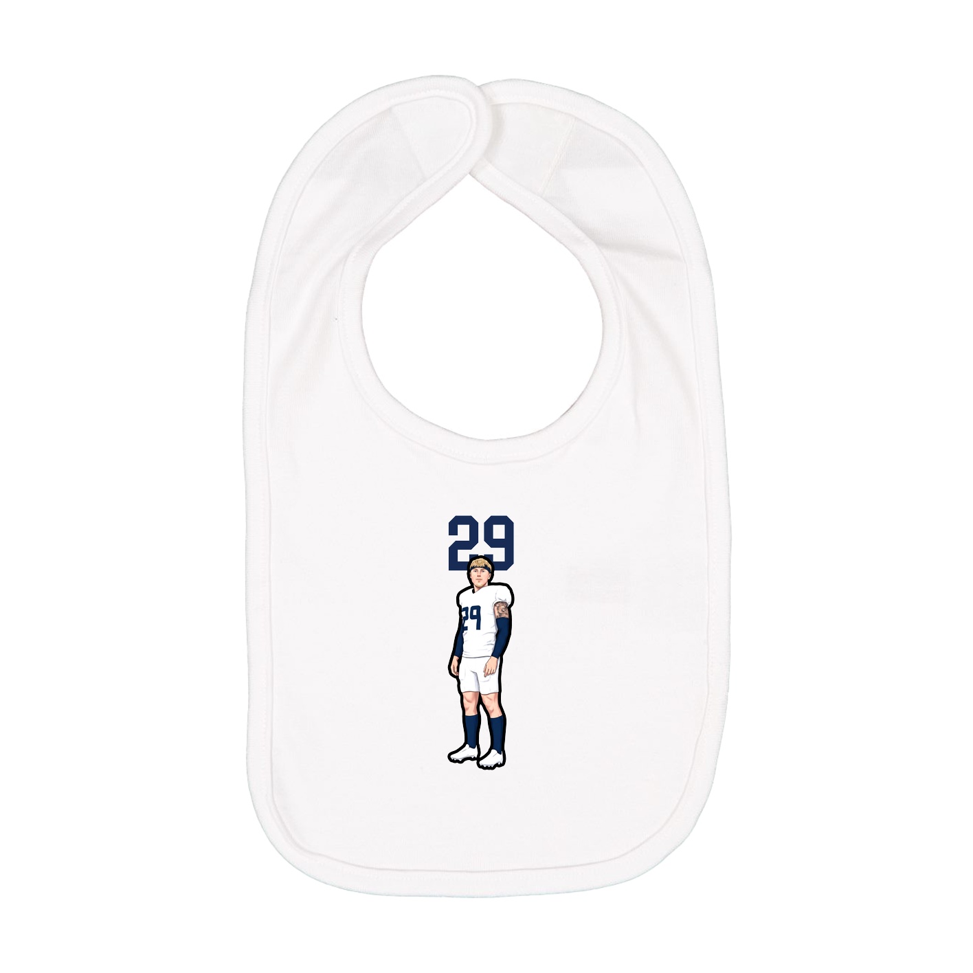 Infant Bib — Number Top in White