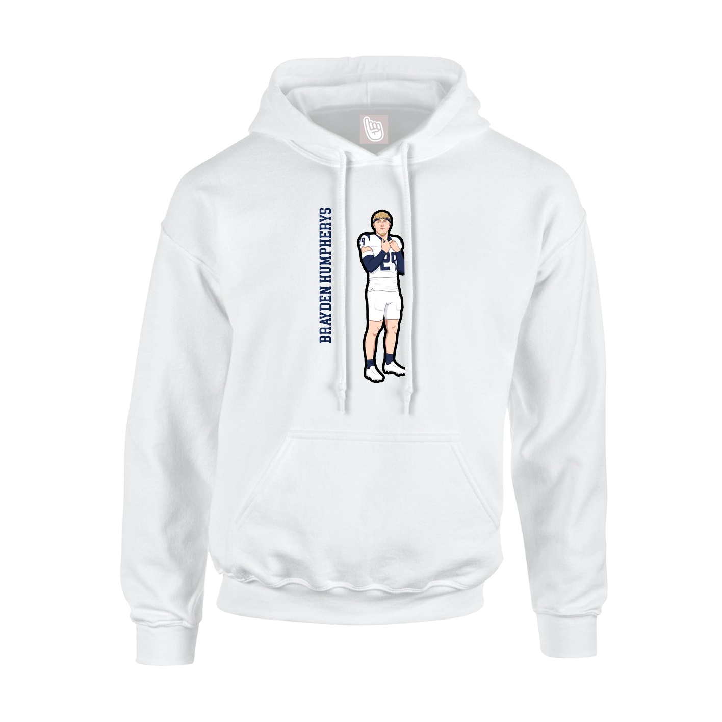 Hoodie — Name Vertical in White