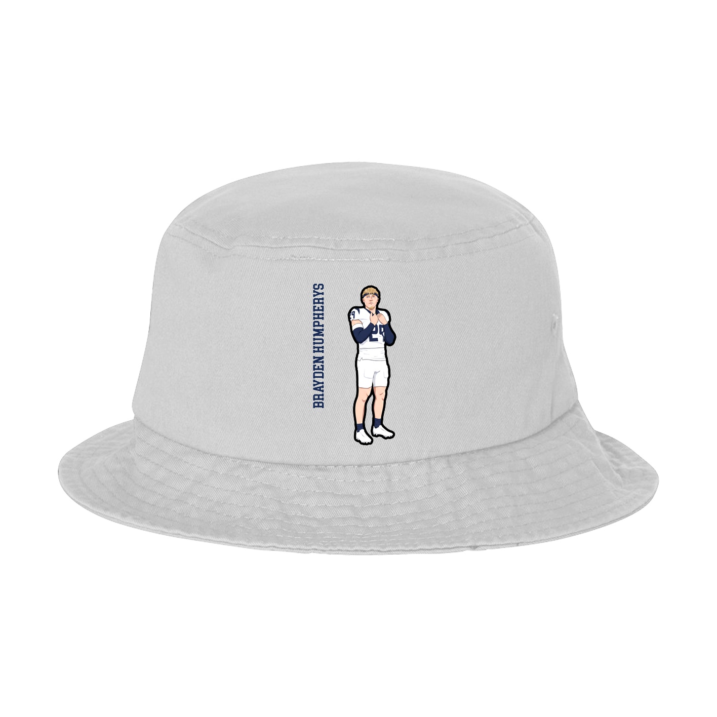 Bucket Cap — Name Vertical in White