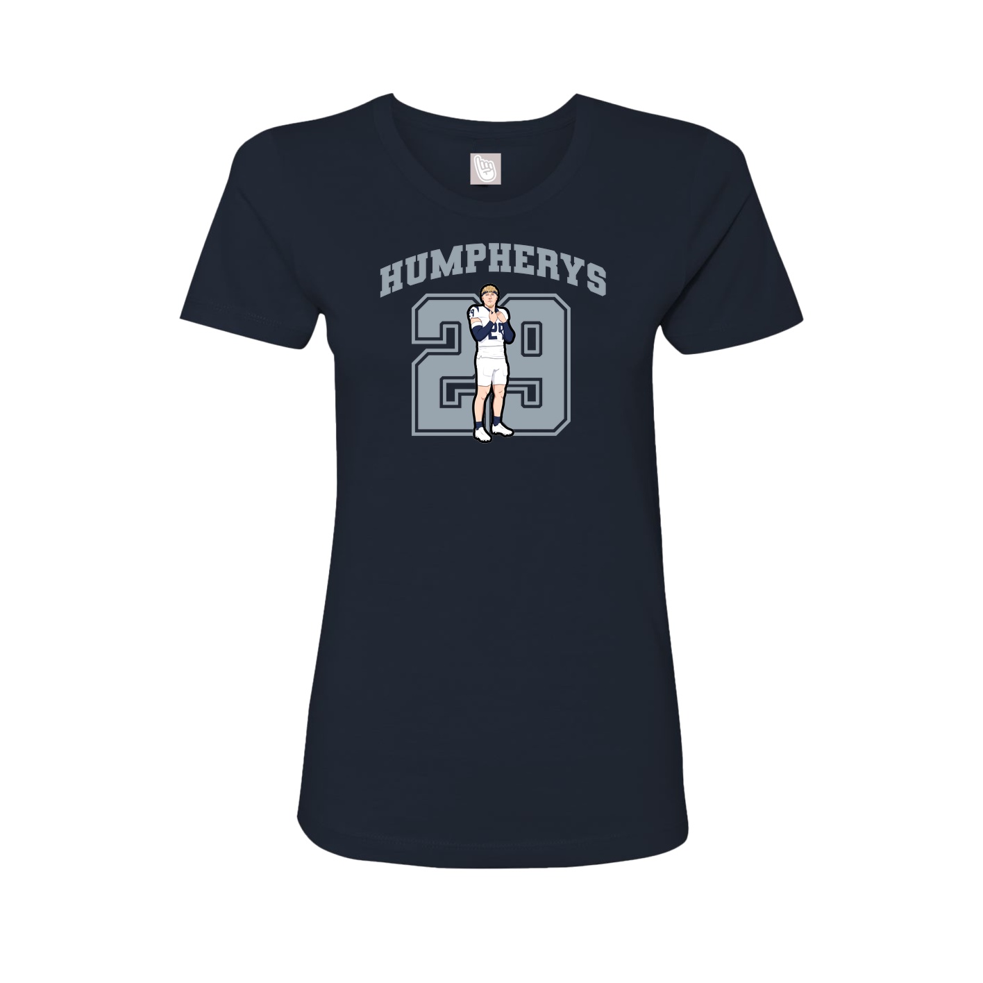 Fitted Women's Tee — Number in Navy