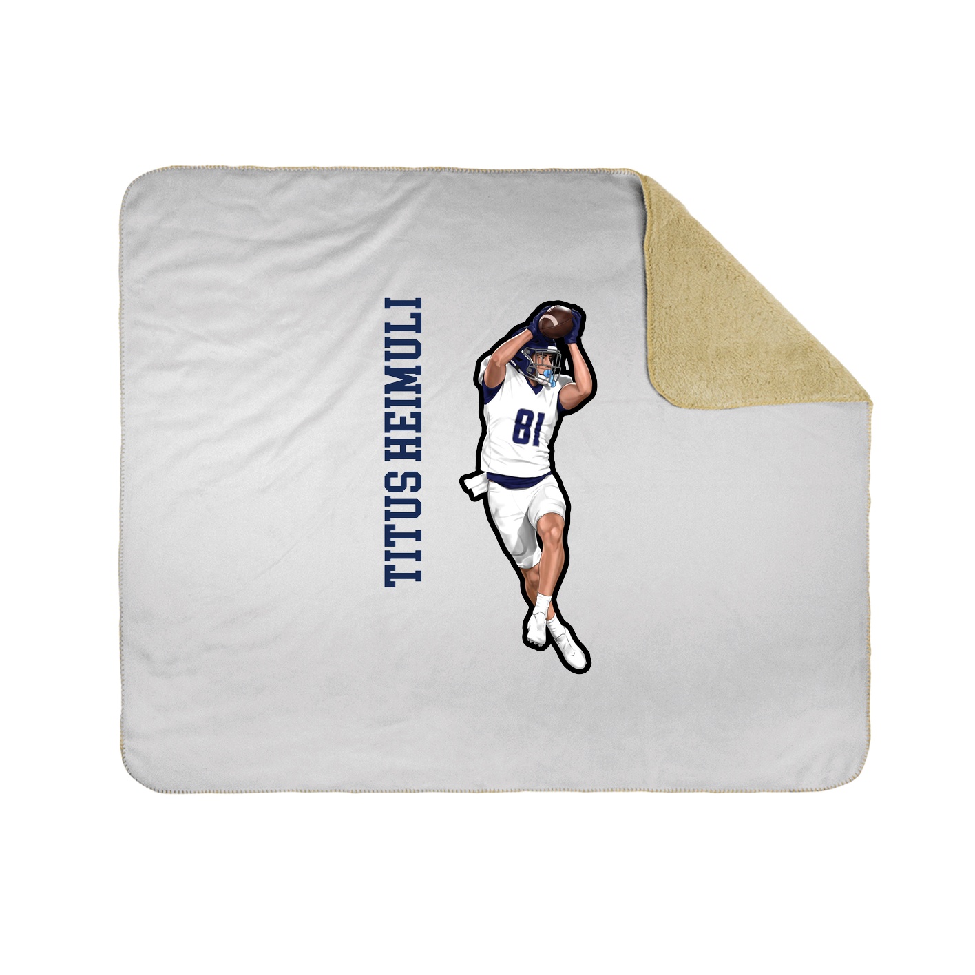 Throw Blanket — Name Vertical in White