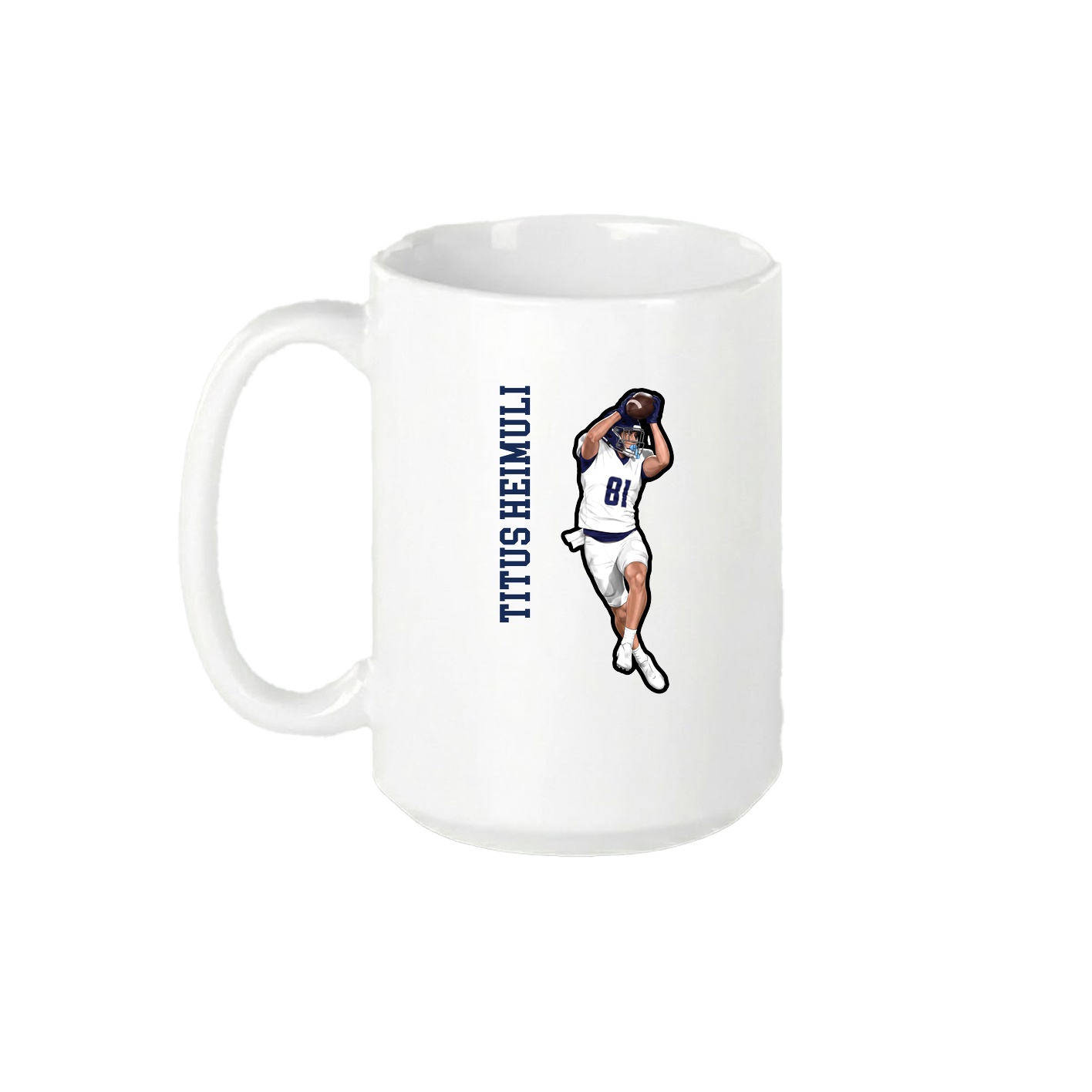 15oz Coffee Mug — Name Vertical in White
