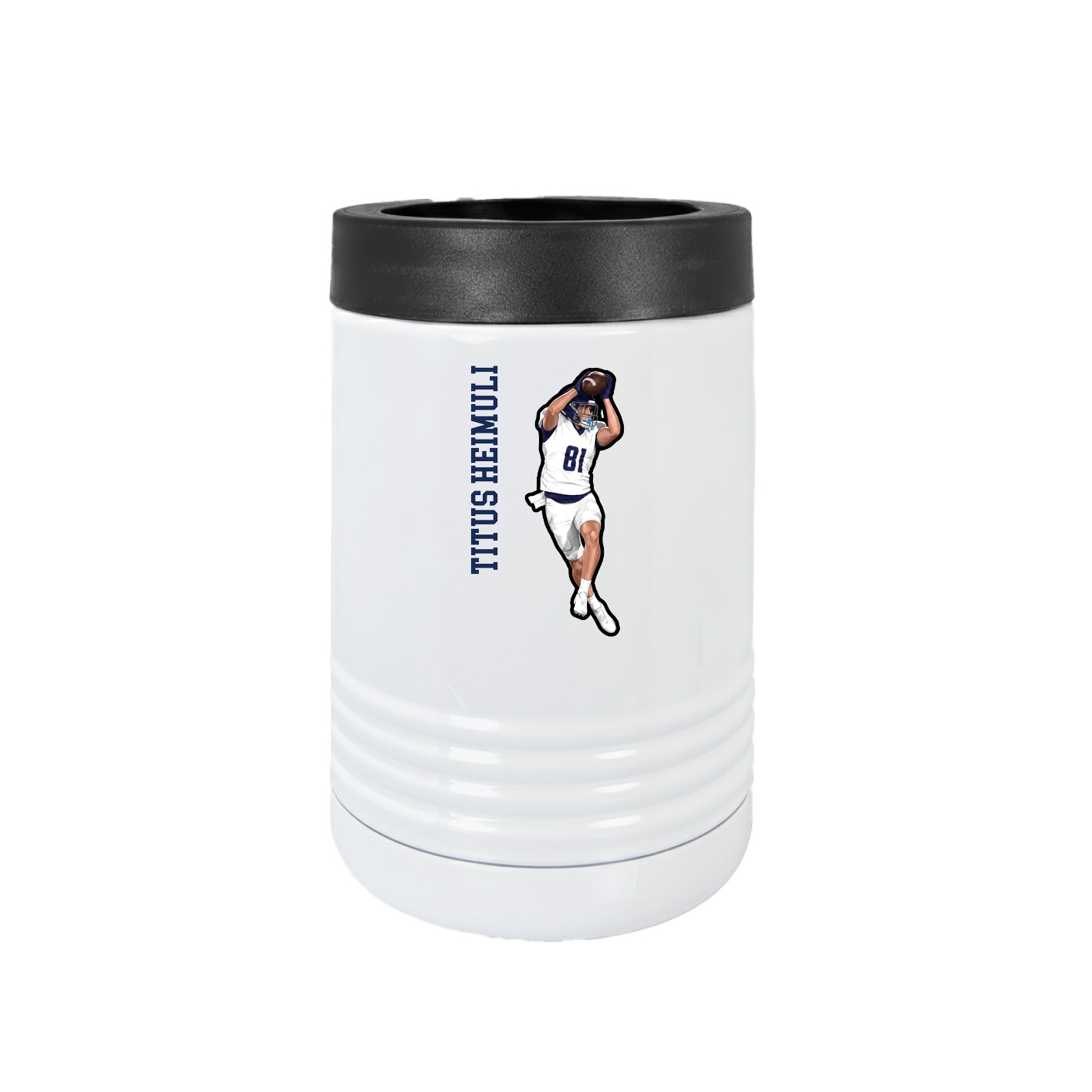 Beverage Holder — Name Vertical in White