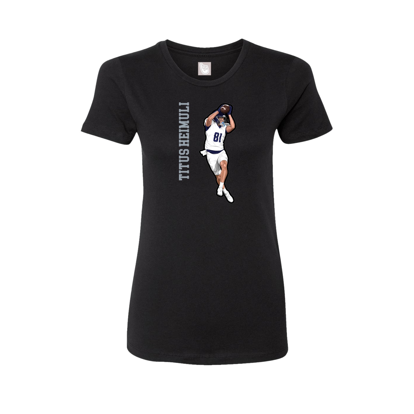 Fitted Women's Tee — Name Vertical in Black