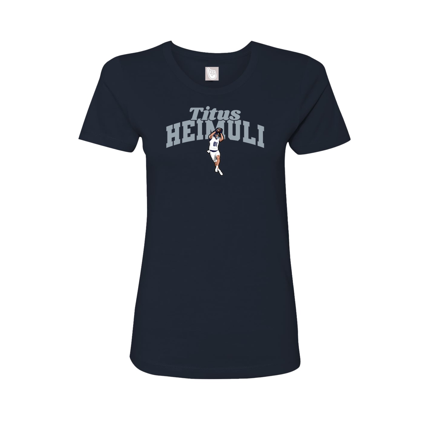Fitted Women's Tee — Signature Arch in Navy