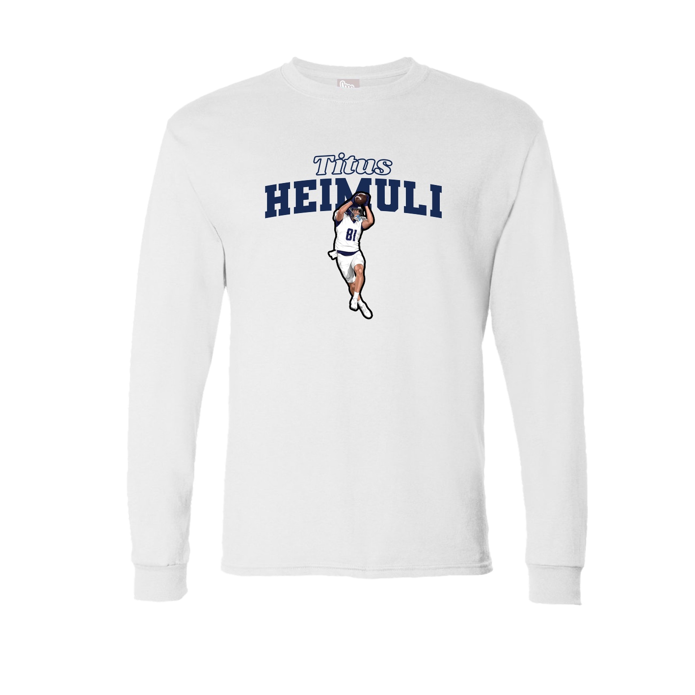 Long Sleeve Tee — Name Arch in White