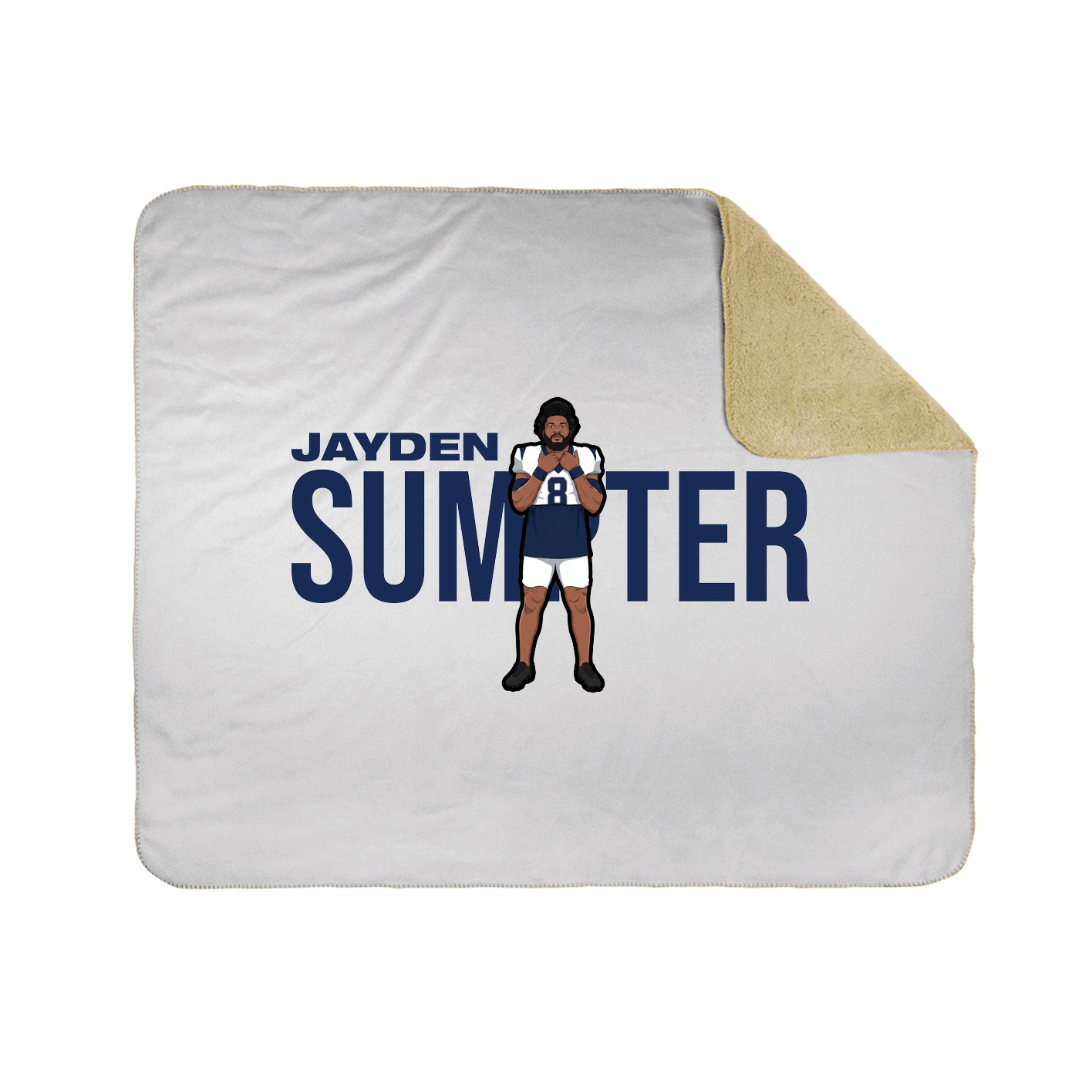 Throw Blanket — Player Name in White